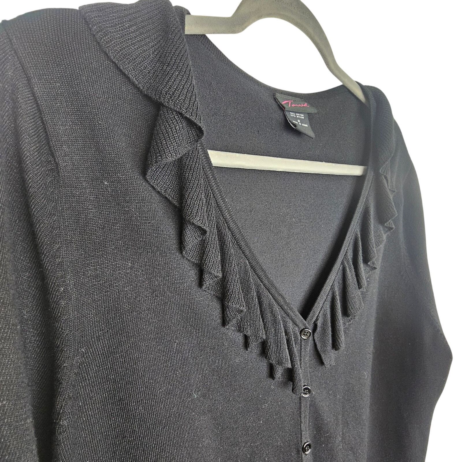 Corridor Torrid Ruffle Cardigan Sweater Size 2X Classic Whimsigoth Size XXL / US 16-18 / IT 52-54 - 5 Thumbnail