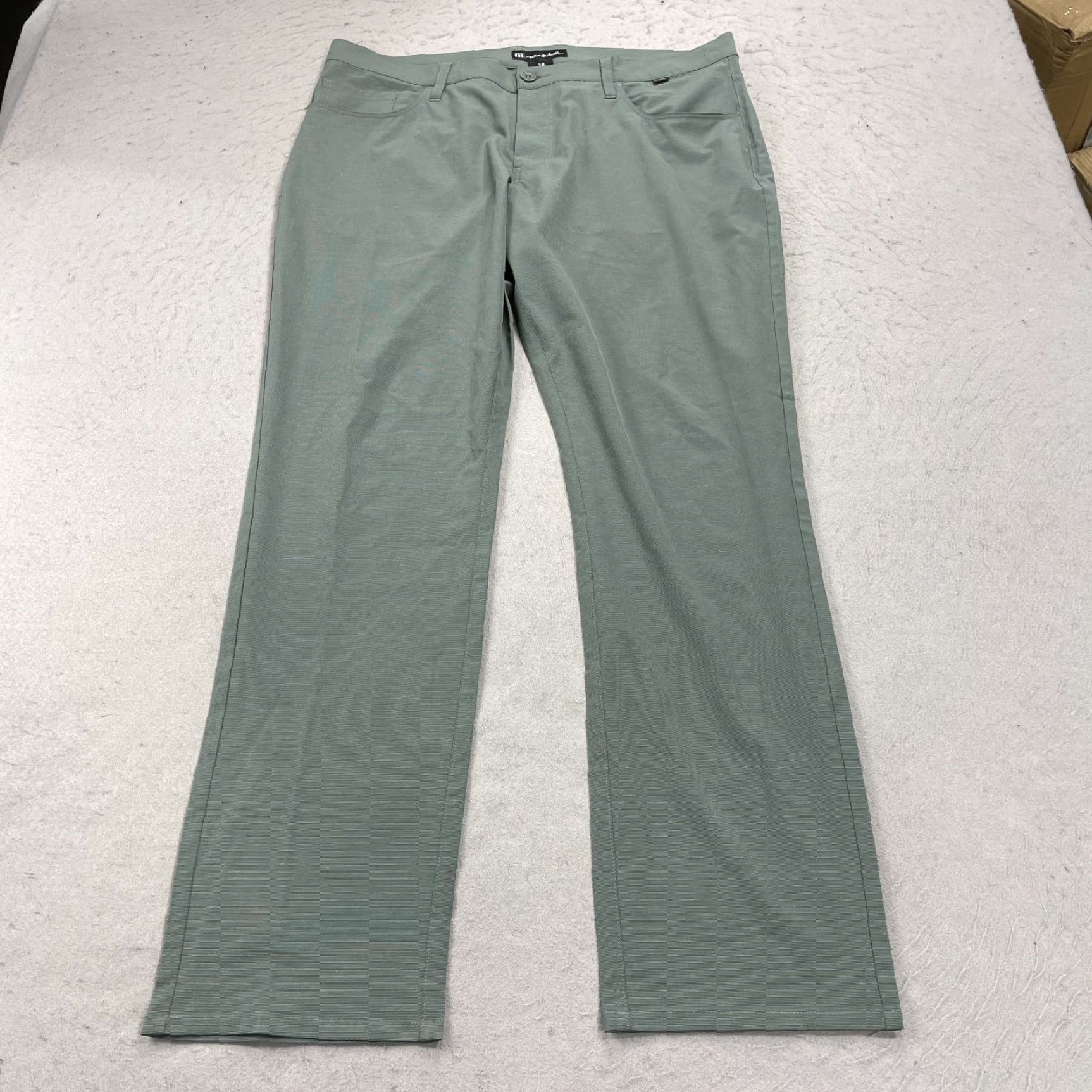 TravisMathew Travis Mathew Golf Pants Mens 38x33 Green Chino Flat Front 5-Pocket Regular Stretch Lightweight Casual Summer Spring Fall Size US 38 / EU 54 - 2 Thumbnail