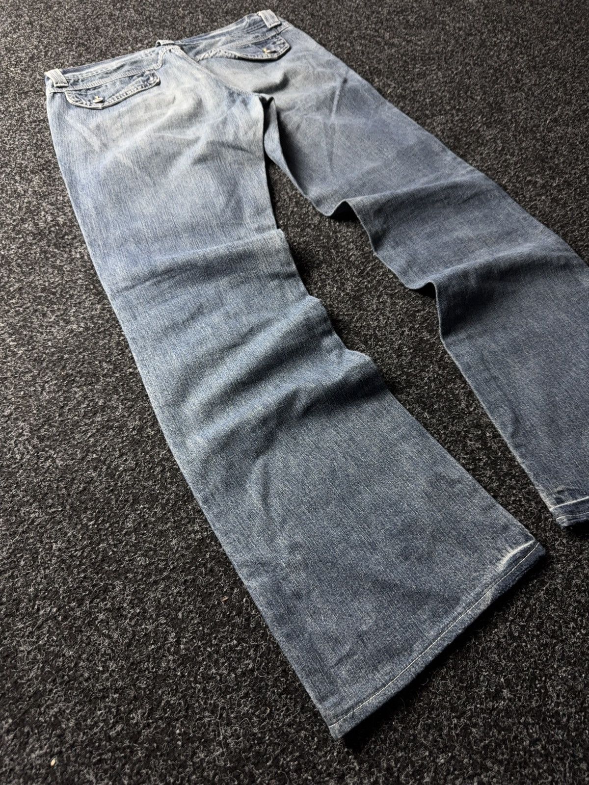 United Colors Of Benetton Retro 90s Benetton Y2K zip pocket wide leg denim jeans 28 Size 30" / US 8 / IT 44 - 14 Thumbnail