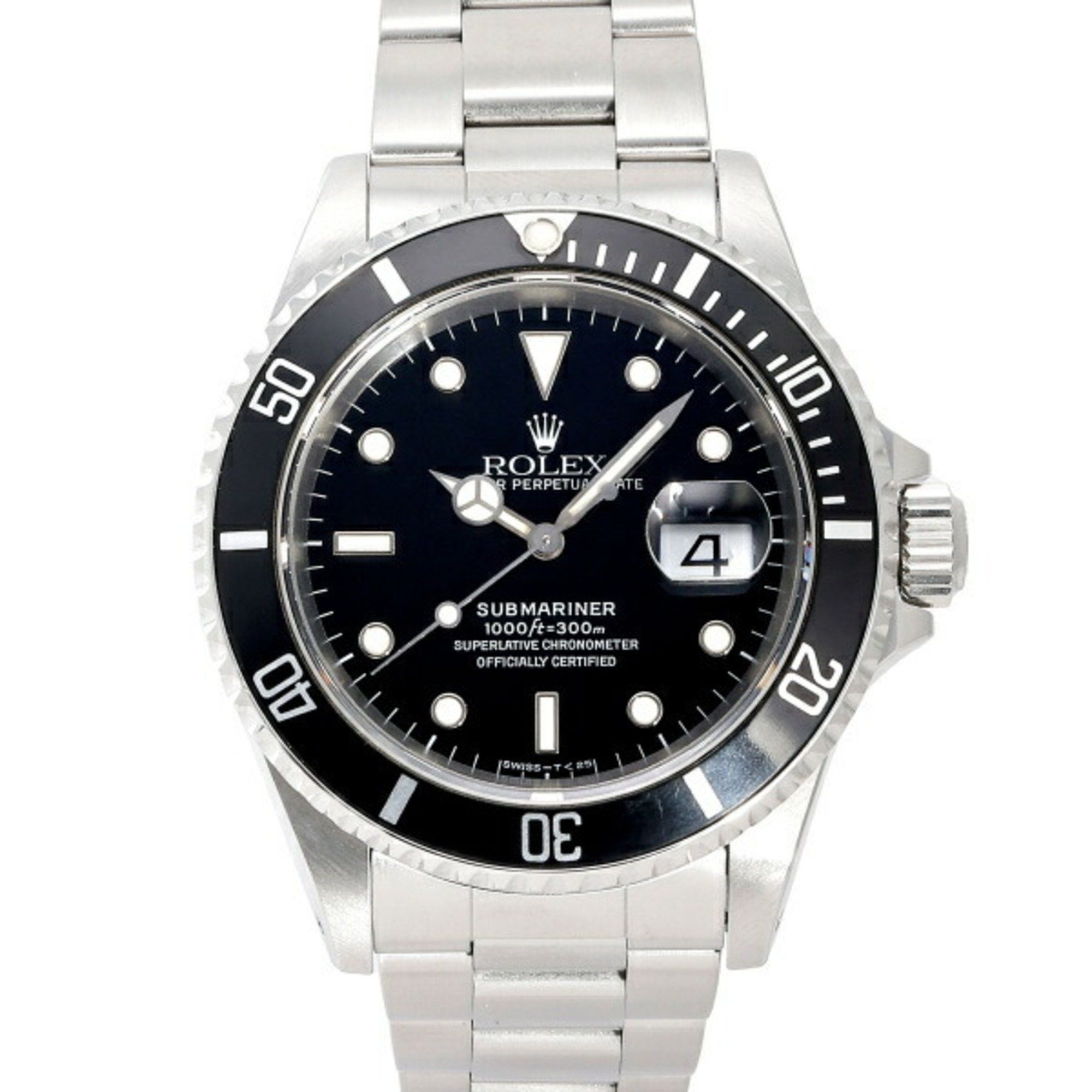 image of Rolex Submariner Date 16610 Black Dial Watch Men's