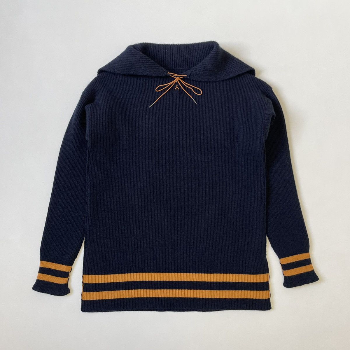 Maison Margiela A/W 21 ‘Sailor Collar’ Ribbed Knit Sweater Size US S / EU 44-46 / 1 - 17 Thumbnail