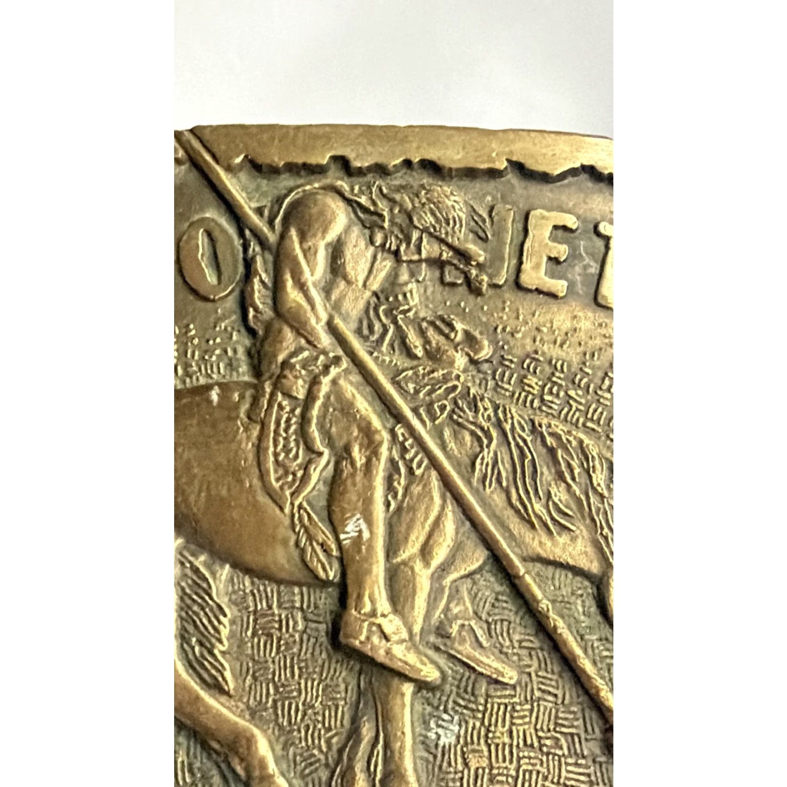 Vintage Vintage Award Design Medals Belt Buckle Mens Brass End of the Trail Fraser 70s Size ONE SIZE - 2 Thumbnail