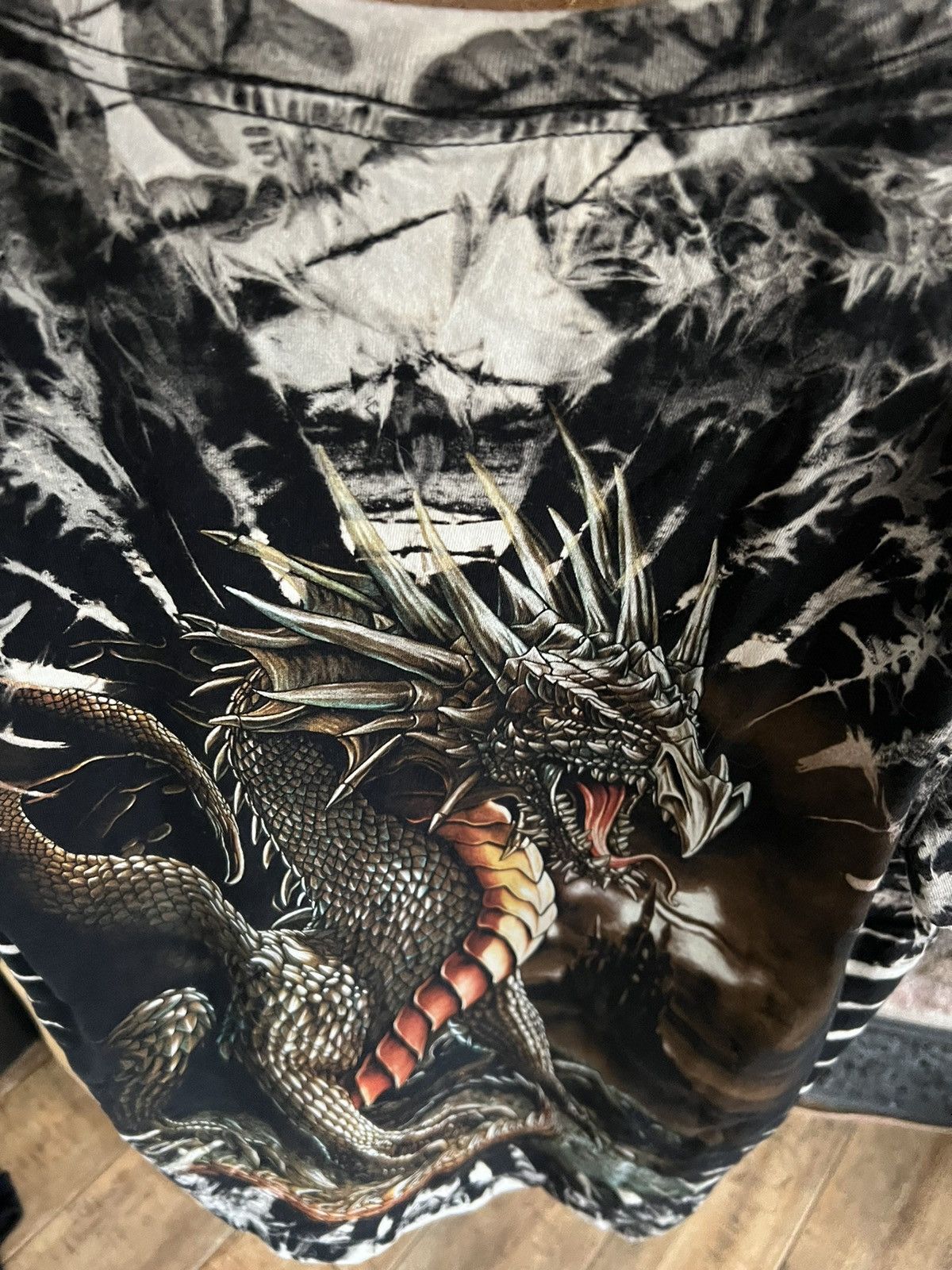 Affliction × Dragonfly Full print t-shirt tee Tis , dark side, ghost M dragon Size US L / EU 52-54 / 3 - 4 Thumbnail