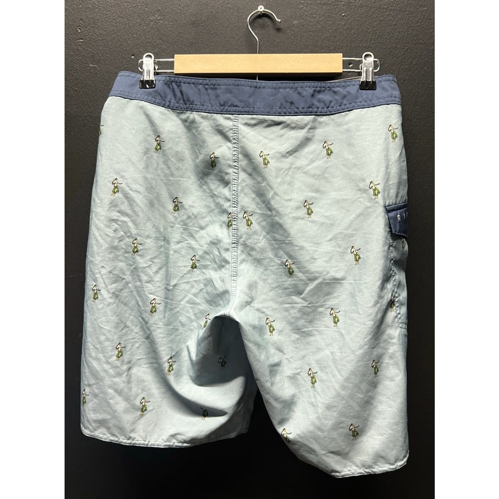 Rip Curl Rip Curl Swim Shorts Mens 32 Hula Girl Print Blue Surf Trunks Floral Beach Hawaiian Tropical Pockets Mens Size US 33 - 4 Thumbnail