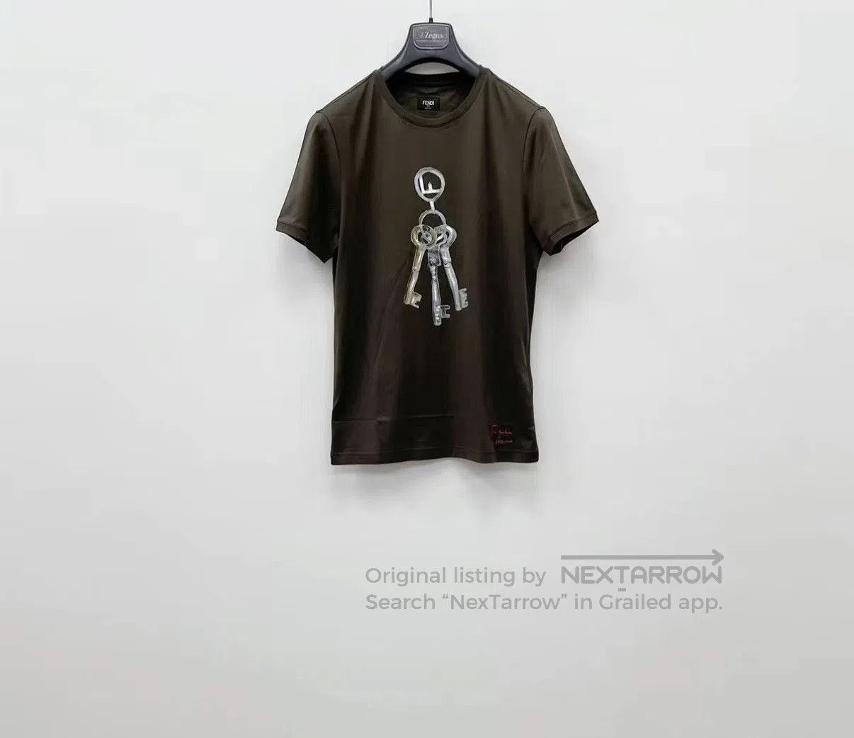 Fendi Gray Short Sleeve Key Graphic T. Size US L / EU 52-54 / 3 - 1 Thumbnail