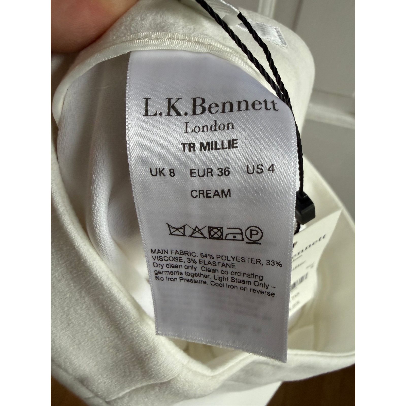 LK Bennett NWT L.K. Bennett Millie White Kick Flare Trousers Size 4 Size 27" / US 4 / IT 40 - 5 Thumbnail