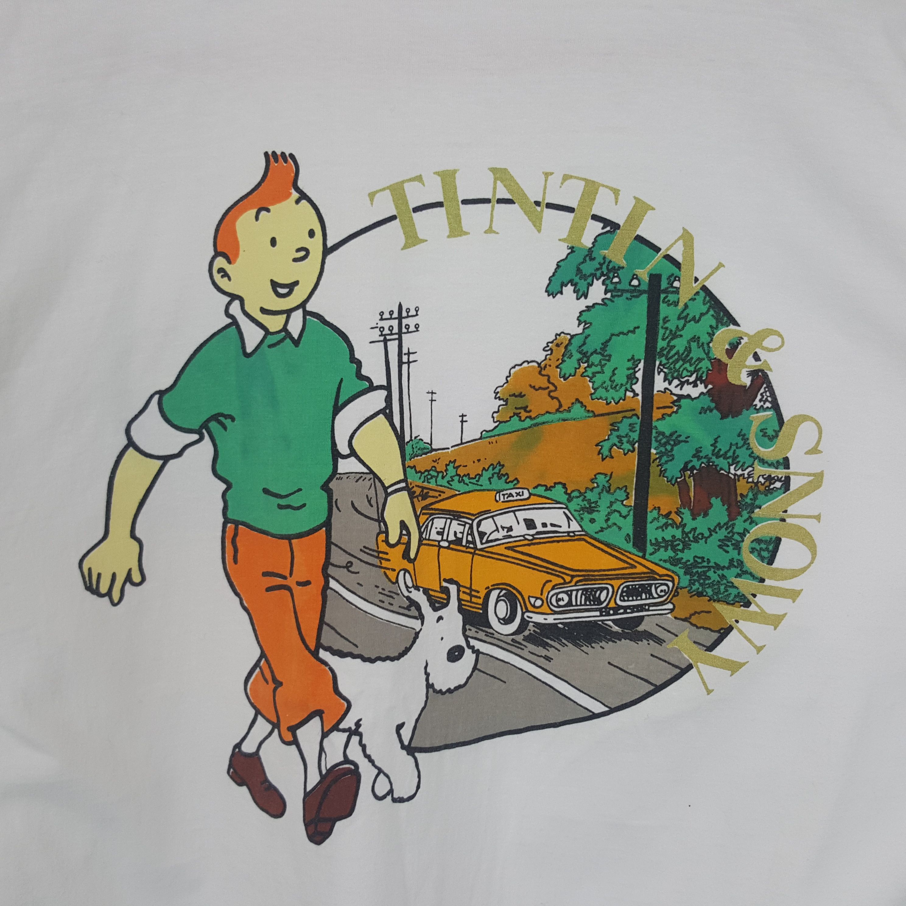 Vintage Vintage Tintin & Snowy The Adventure of Tintin Tshirt Size US L / EU 52-54 / 3 - 2 Thumbnail