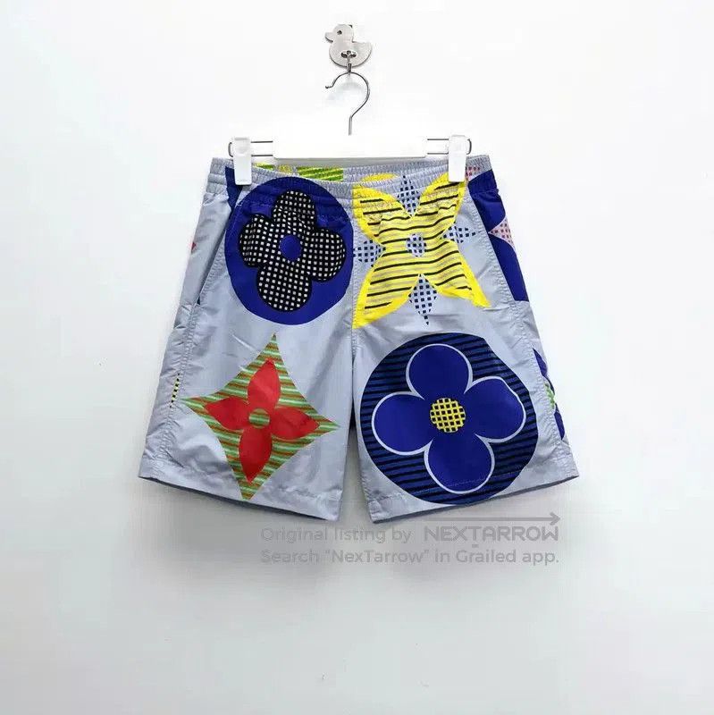 Louis Vuitton Louis Vuitton Blue Nylon Logo Men's Shorts . Size US 26 / EU 42 - 1 Thumbnail