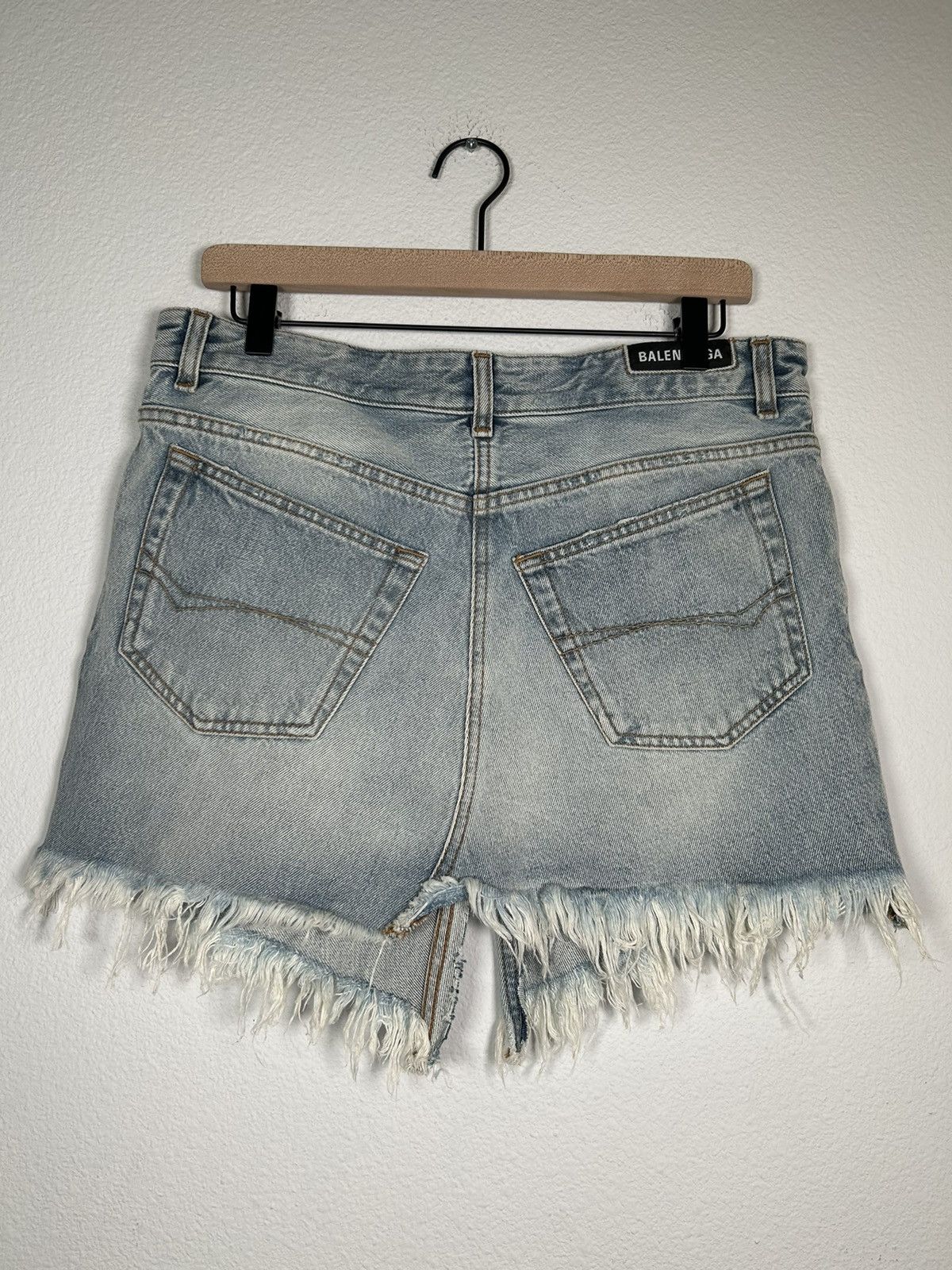 Balenciaga SS22 NWT! Cut off distressed denim mini skirt Size 32" / US 10 / IT 46 - 2 Thumbnail