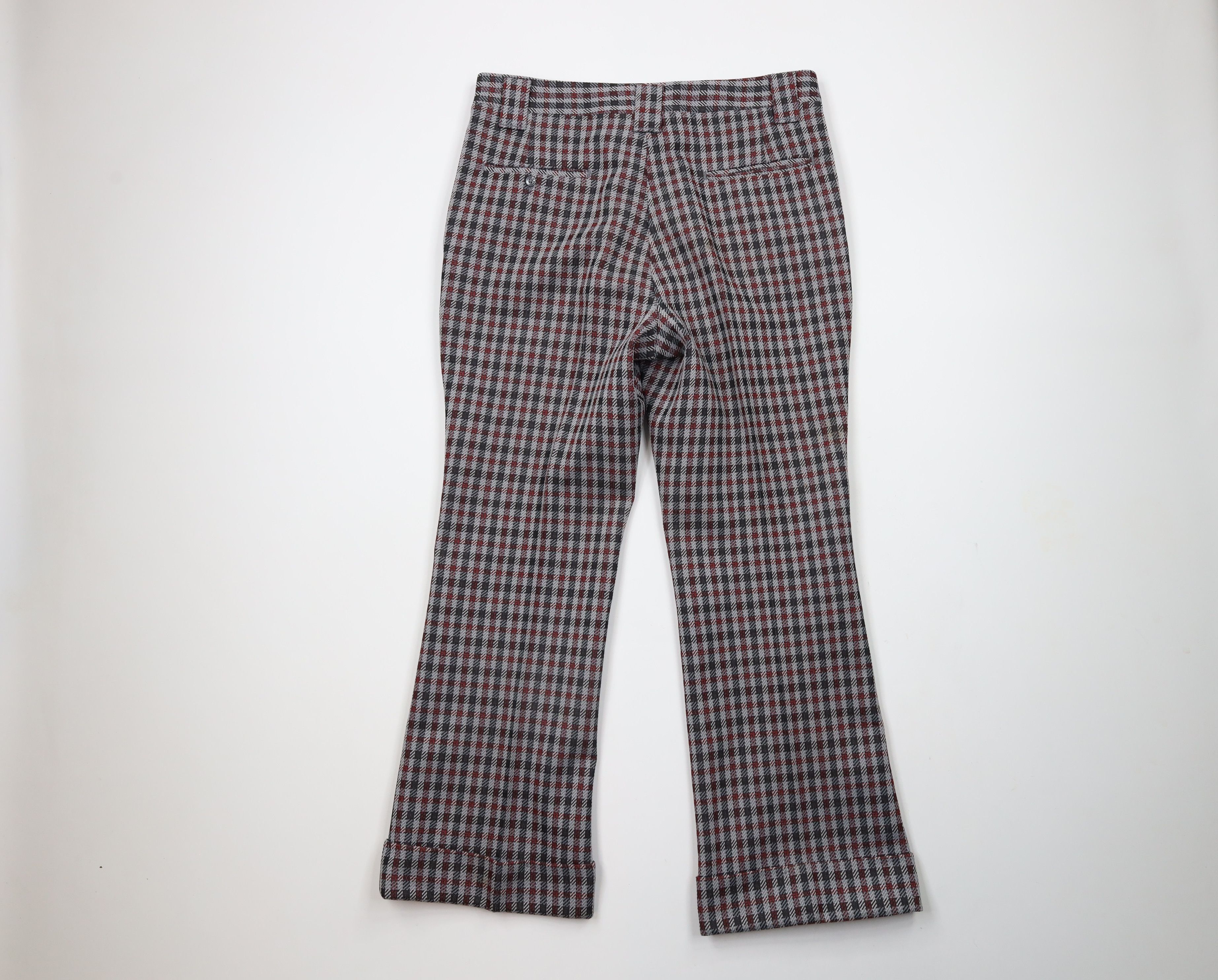 Vintage Vintage 70s Streetwear Cuffed Bell Bottoms Pants Plaid USA Size US 32 / EU 48 - 7 Thumbnail