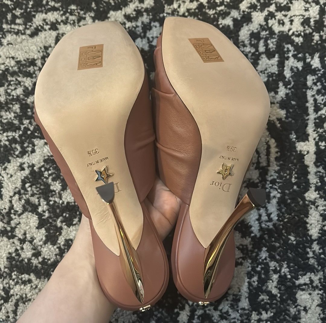 Dior Christian Dior D-Fame Heeled Sandal Rust Colored Lambskin Size US 9.5 / IT 39.5 - 7 Thumbnail