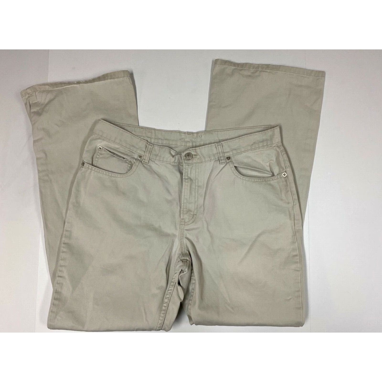 Jordache Jordache Pants Womens 16 Beige Cotton Bootcut Chino 31 Inseam Regular 8.5-10.5 Rise Size 38" / US 16 / IT 52 - 2 Thumbnail