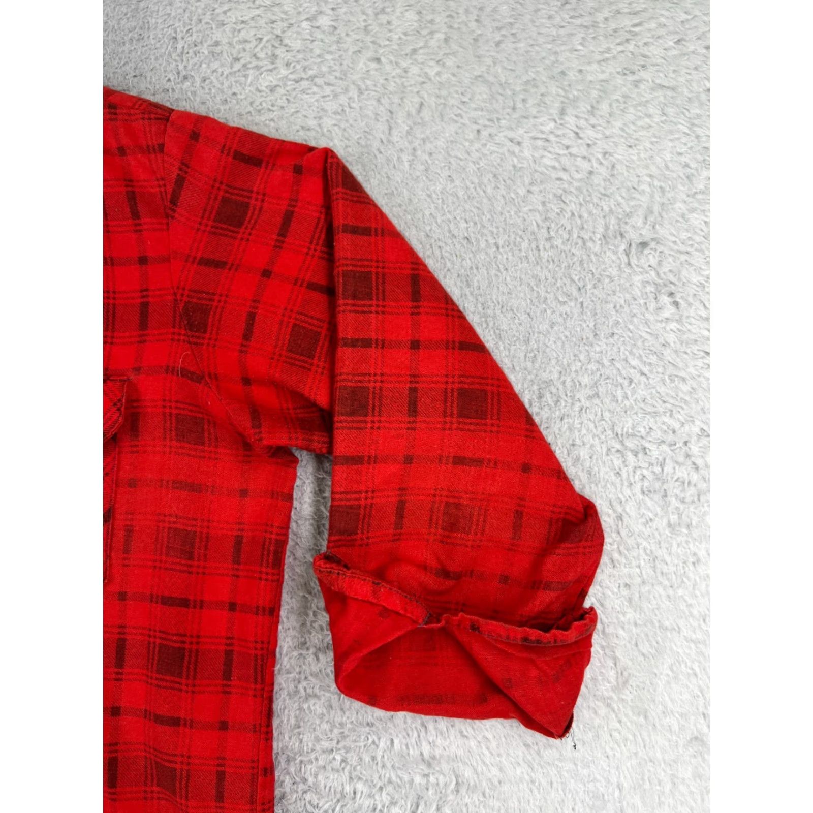 Vintage VINTAGE Flannel Shirt Womens Extra Large Red Plaid Button-Up Pockets Cotton XL Red Plaid Mens Womens? Size XL / US 12-14 / IT 48-50 - 2 Thumbnail