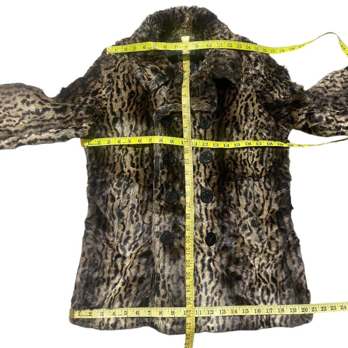 Schott MOUSSY X SCHOTT BROS Faux Fur Leopard Peacoat Jacket Size M / US 6-8 / IT 42-44 - 16 Thumbnail