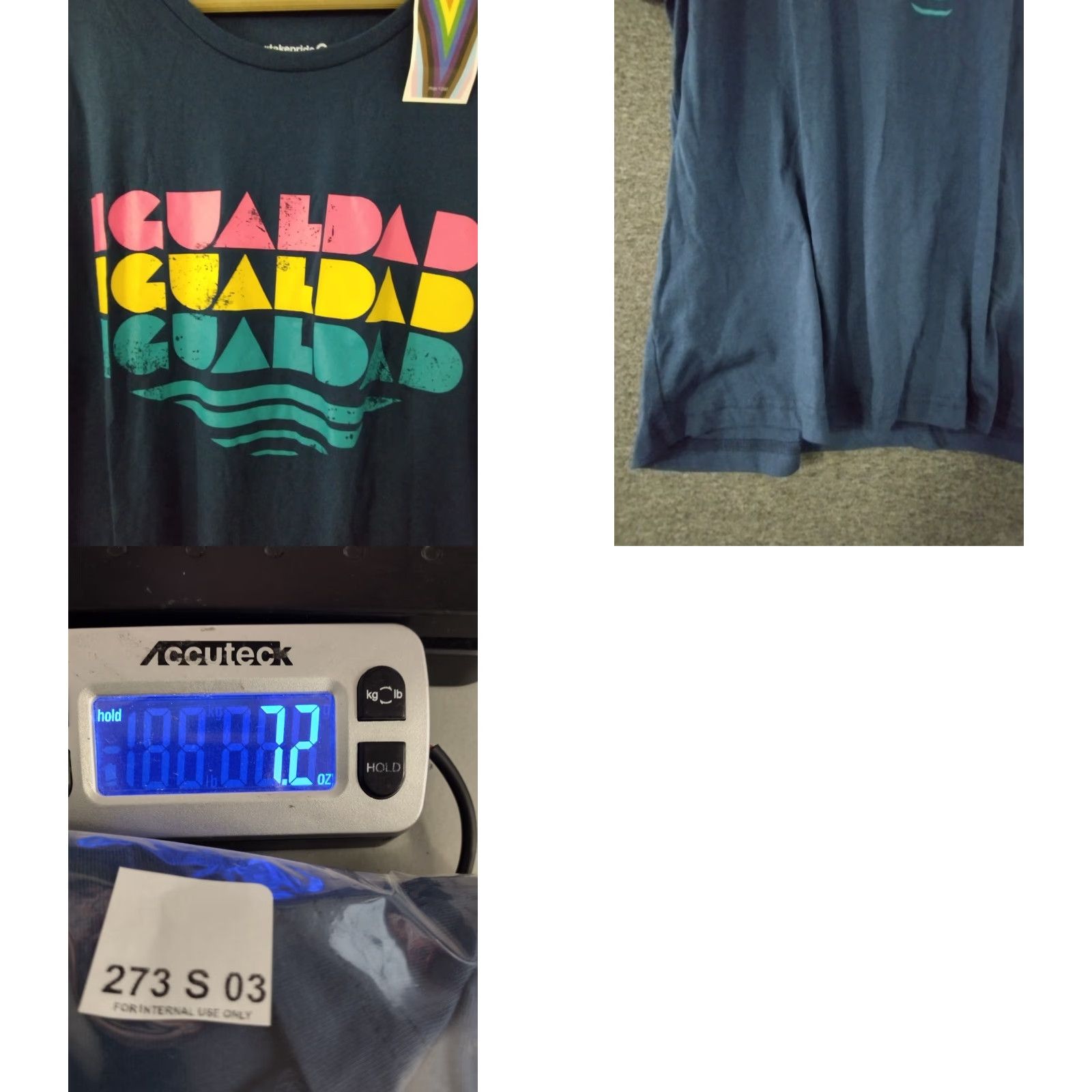 Vintage #takepride Adult IgualDaD Equality T-Shirt Blue XXL - Unisex Shirt, Crew Neck, Short Sleeve, Graphic Print, Logo Accent, 90s Theme? Size US XXL / EU 58 / 5 - 8 Thumbnail