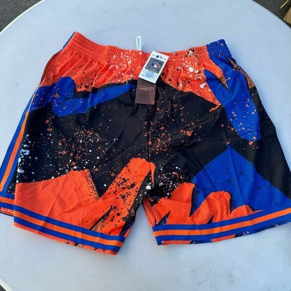 Designer × Mitchell & Ness NWT MITCHELL & NESS MLB METS HYPER HOOPS FASHION SHORTS SZ 4 Size US 38 / EU 54 - 2 Thumbnail