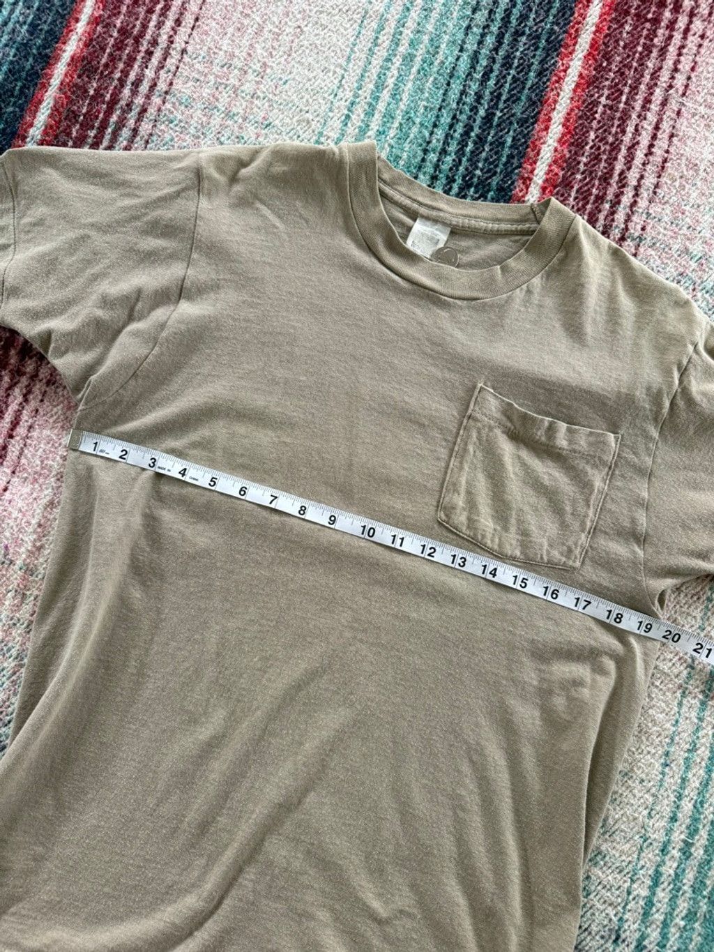 Vintage Vintage Short Sleeve Single Stitch Fruit of the Loom Taupe P Size US M / EU 48-50 / 2 - 6 Thumbnail