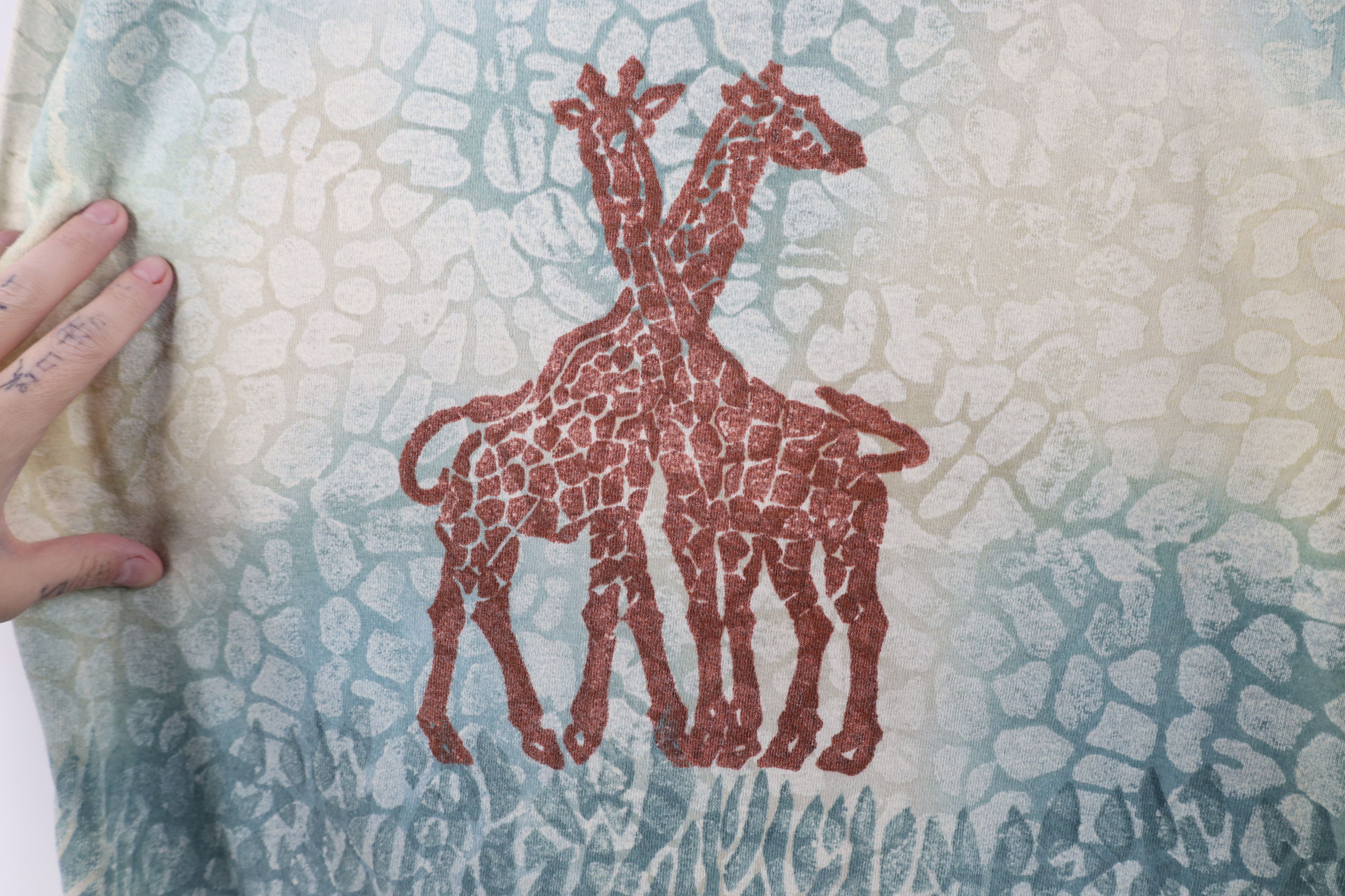 Vintage Vintage 90s Streetwear Giraffe All Over Print T-Shirt USA Size M / US 6-8 / IT 42-44 - 4 Thumbnail