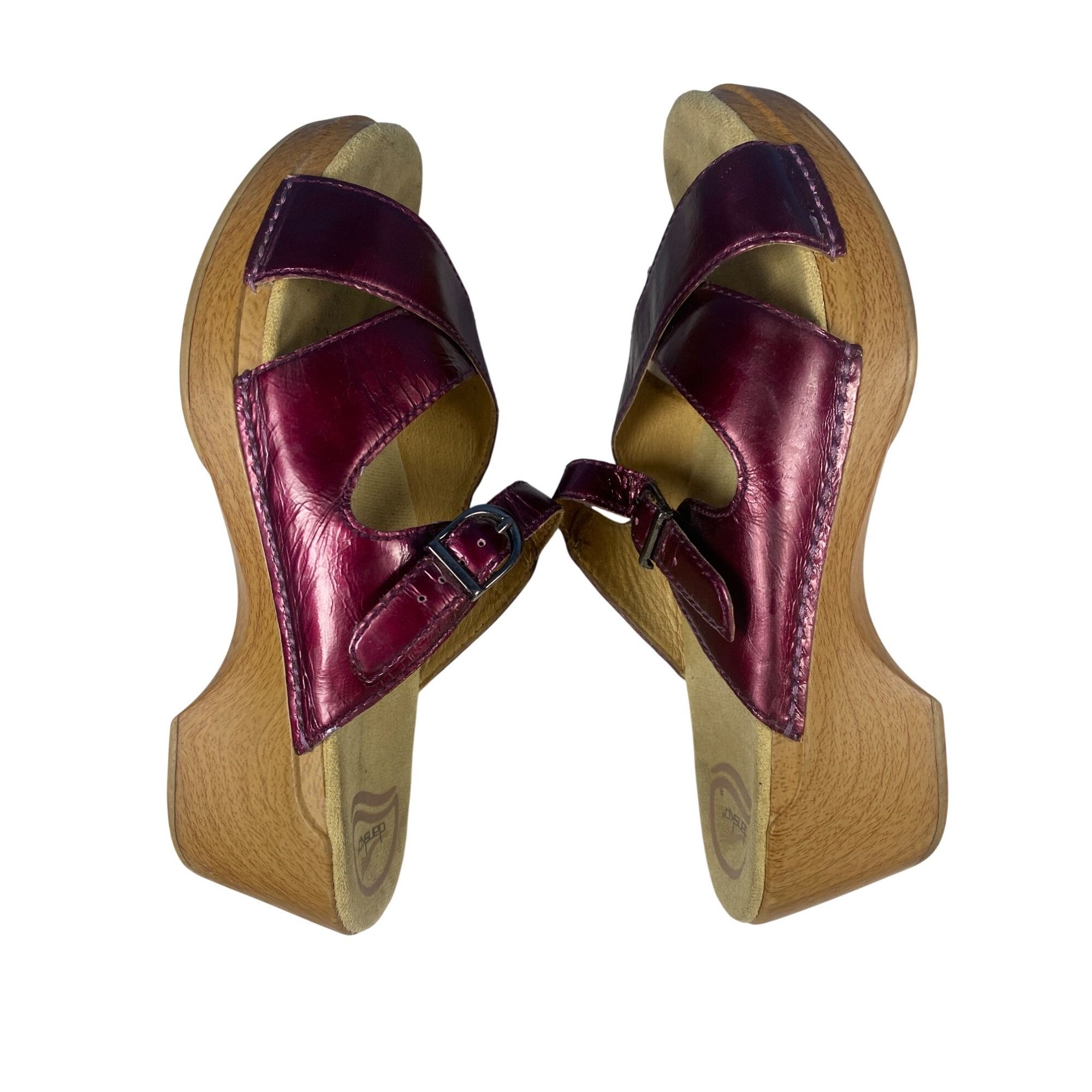 Dansko Dansko Sela Womens 41Sandals Eggplant Burgandy Leather Clogs Size US 11 / IT 41 - 10 Thumbnail
