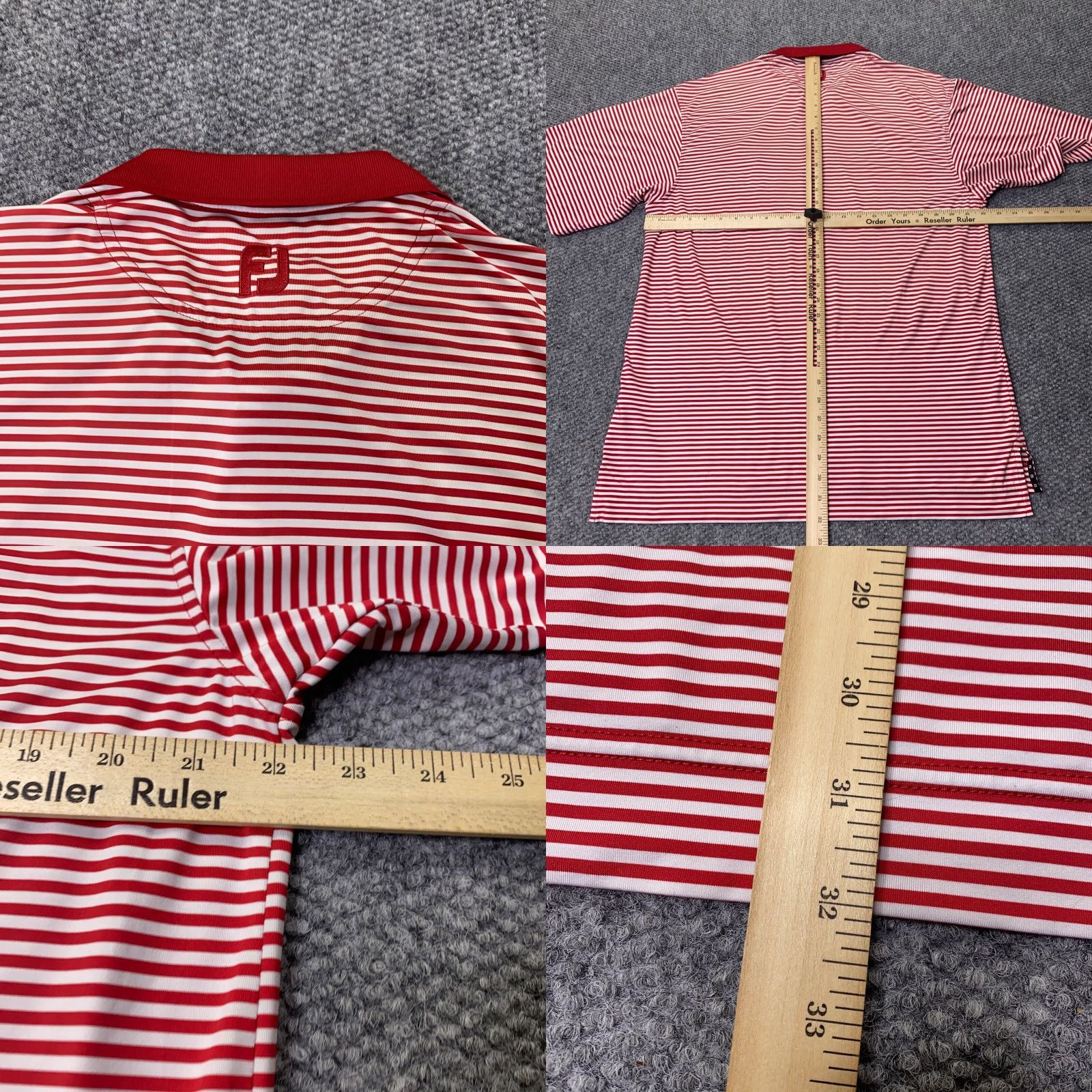 Footjoy VINTAGE FJ Shirt Mens M Red Striped ProDry Lisle Polo Stafford Golf Size US M / EU 48-50 / 2 - 8 Thumbnail