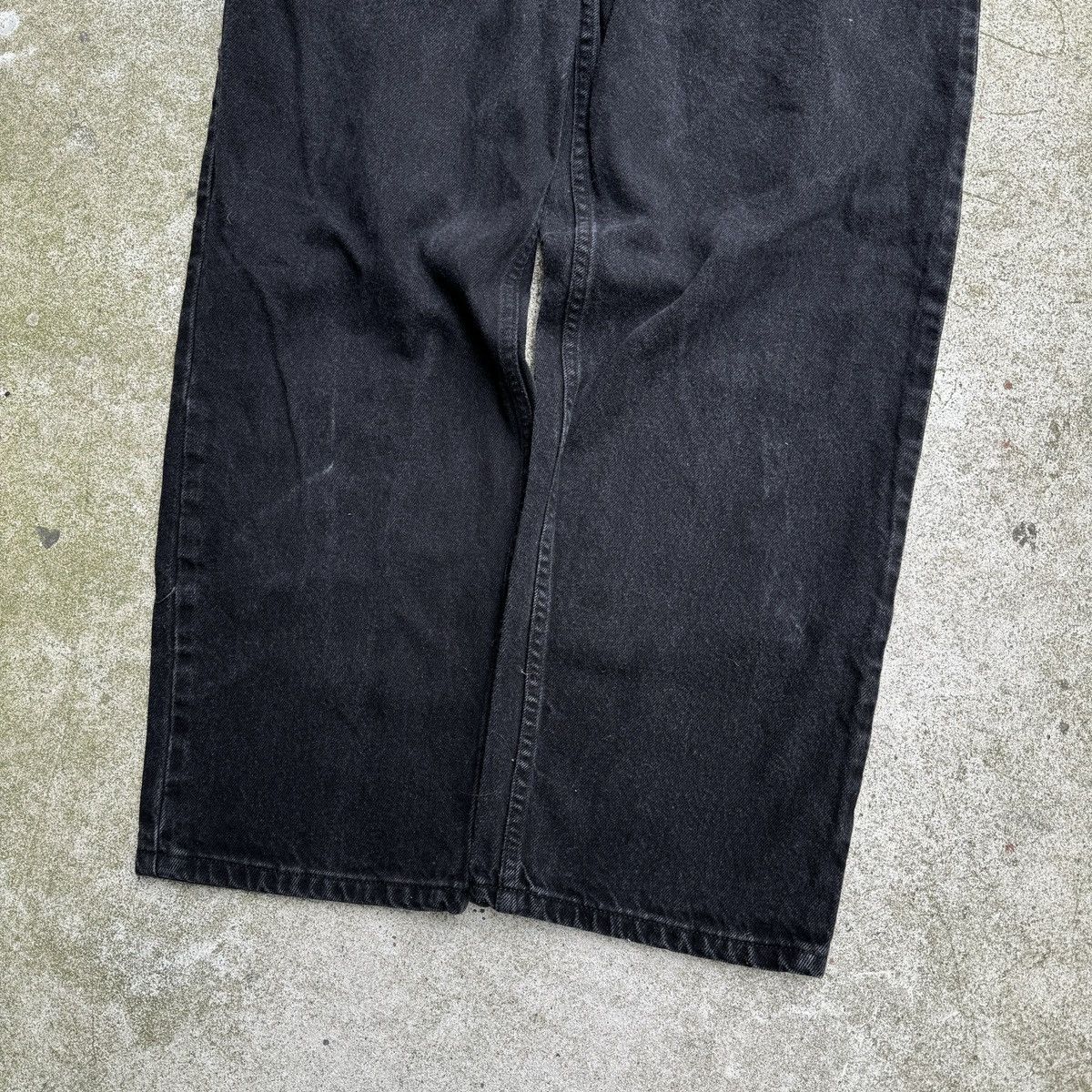 Vintage Y2K Baggy Wide Leg Black Denim Skater Jeans Size 34" / US 12 / IT 48 - 7 Thumbnail