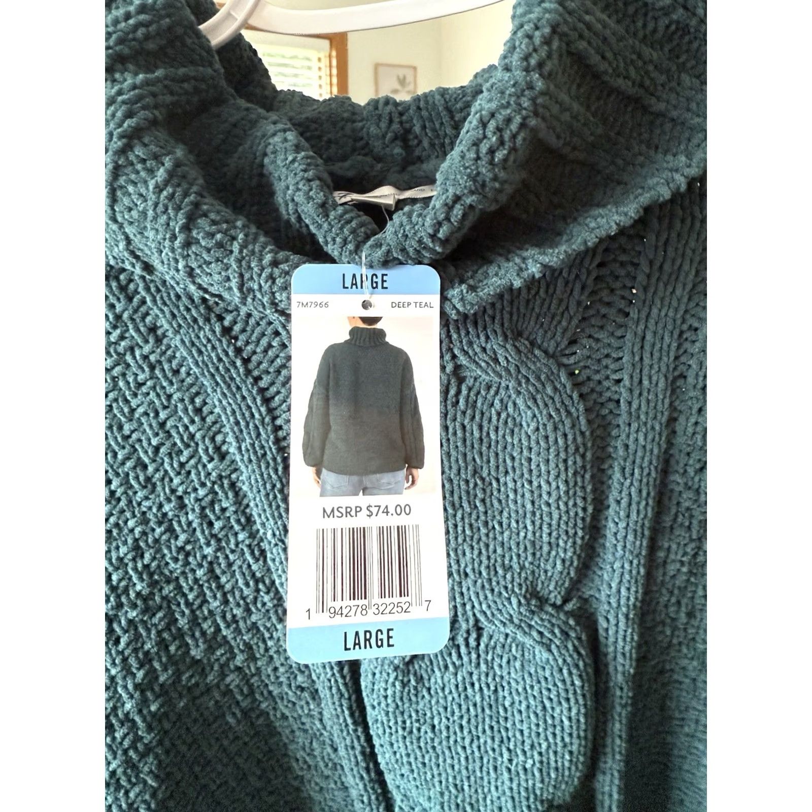 Vintage Seven 7 Womens L Deep Teal Chenille Sweater NWT Cozy Fall Feminine Office Size L / US 10 / IT 46 - 4 Thumbnail
