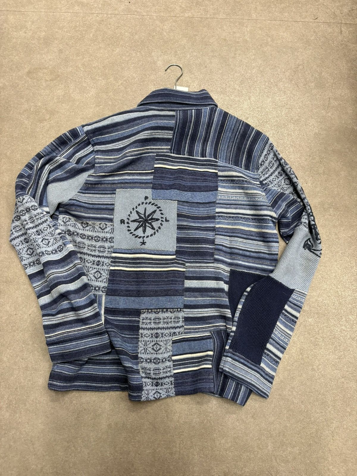 Polo Ralph Lauren Blue Patchwork Workwear Cardigan Ralph Lauren XL Limited Size US XL / EU 56 / 4 - 5 Thumbnail