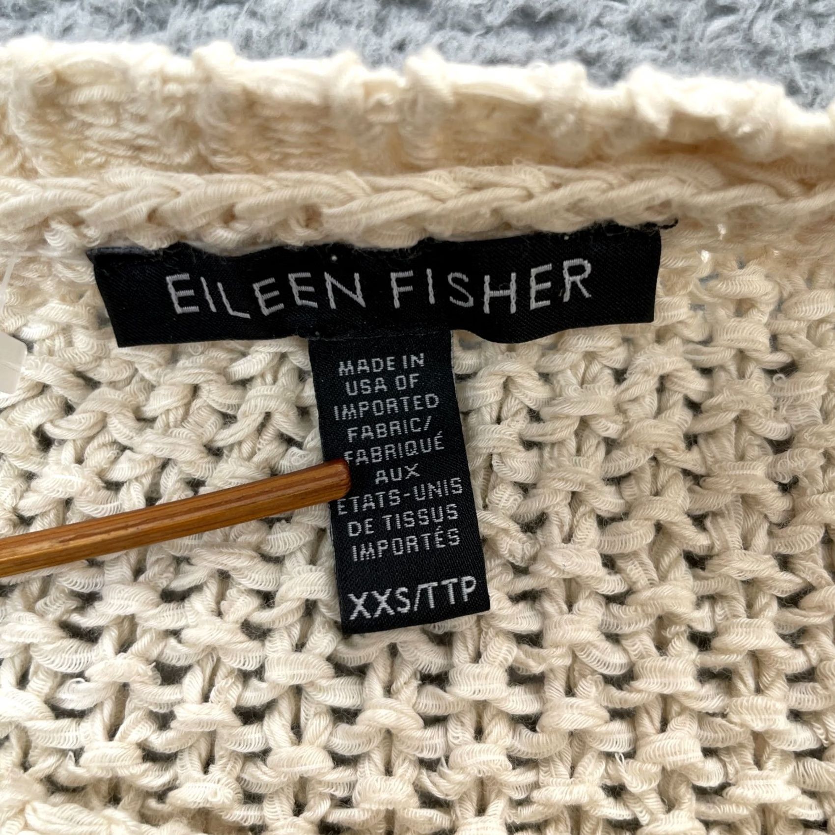 Eileen Fisher Eileen Fisher Womens XXS Beige Cotton Sweater Open Knit High Low Hem Warm Size XXS / US 00 / IT 34 - 3 Thumbnail