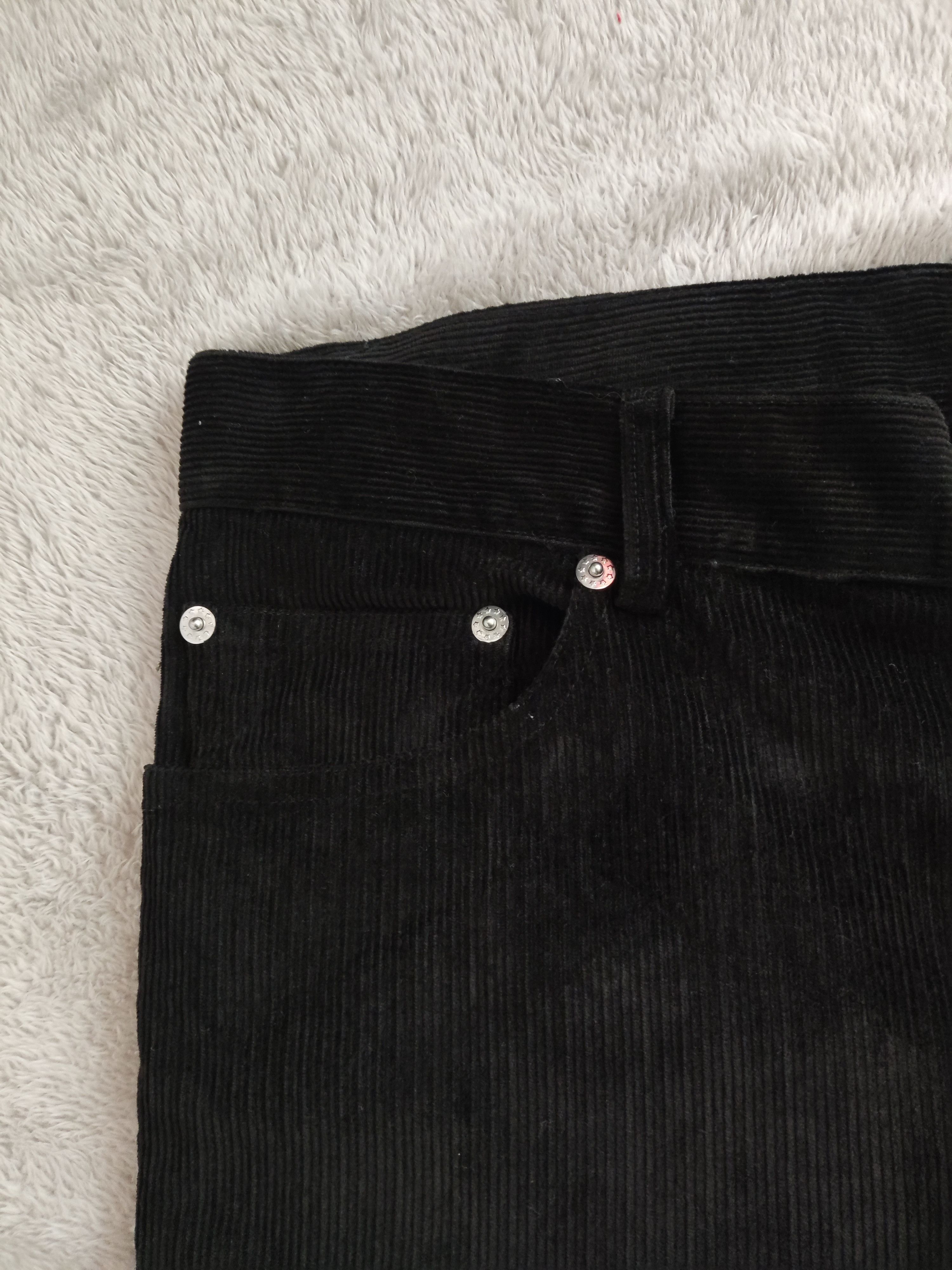agnes b. agnès b. Black Corduroy Pants | French designer– Slim Fit Size US 35 - 4 Thumbnail