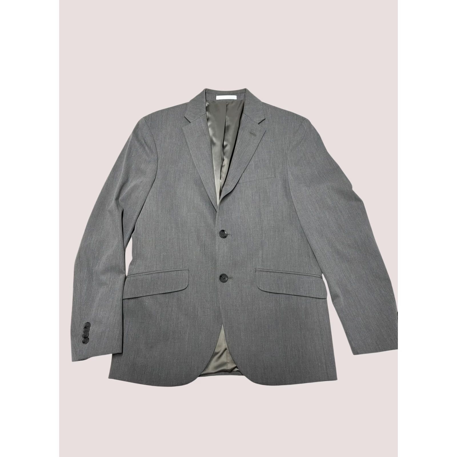 Kenneth Cole Kenneth Cole Mens Slim fit Suit Jacket Blazer 38 S Grey Solid Stretch Size 38R - 1 Thumbnail