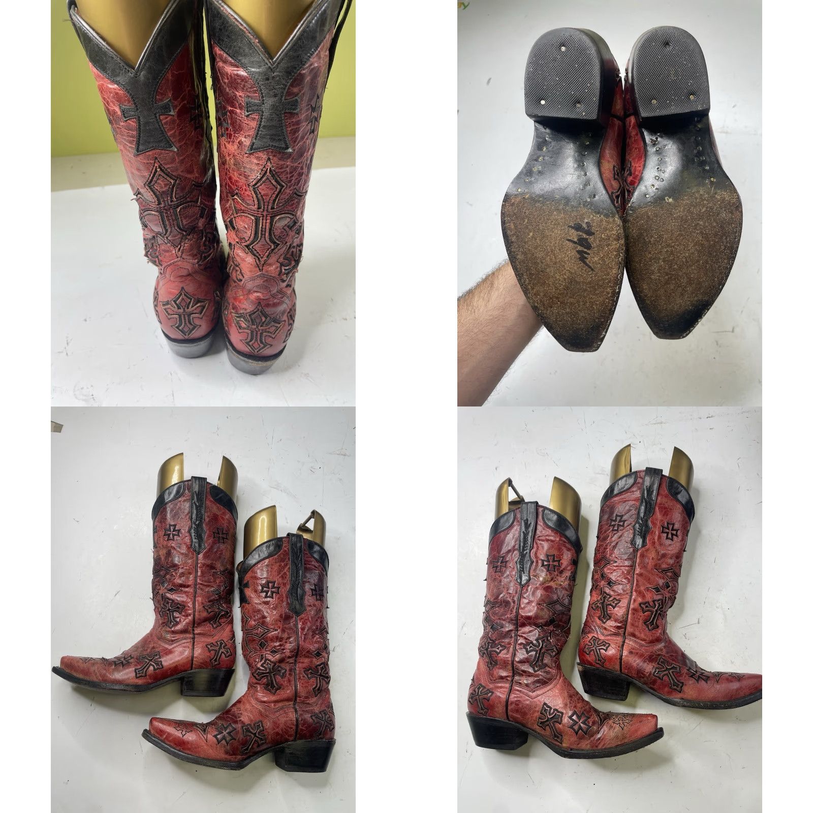 Vintage COWBOY PRO WOMENS BOOTS Western Women Sz 10 Red Leather Pointed Toe Cowgirl Y2K Girl Cowboy Pro Brand Shoes Size US 10 / IT 40 - 8 Thumbnail