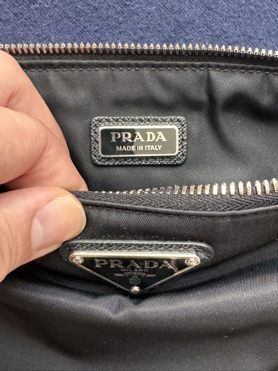 Prada Prada Re-Nylon & Saffiano Leather Pouch Black Size ONE SIZE - 6 Thumbnail