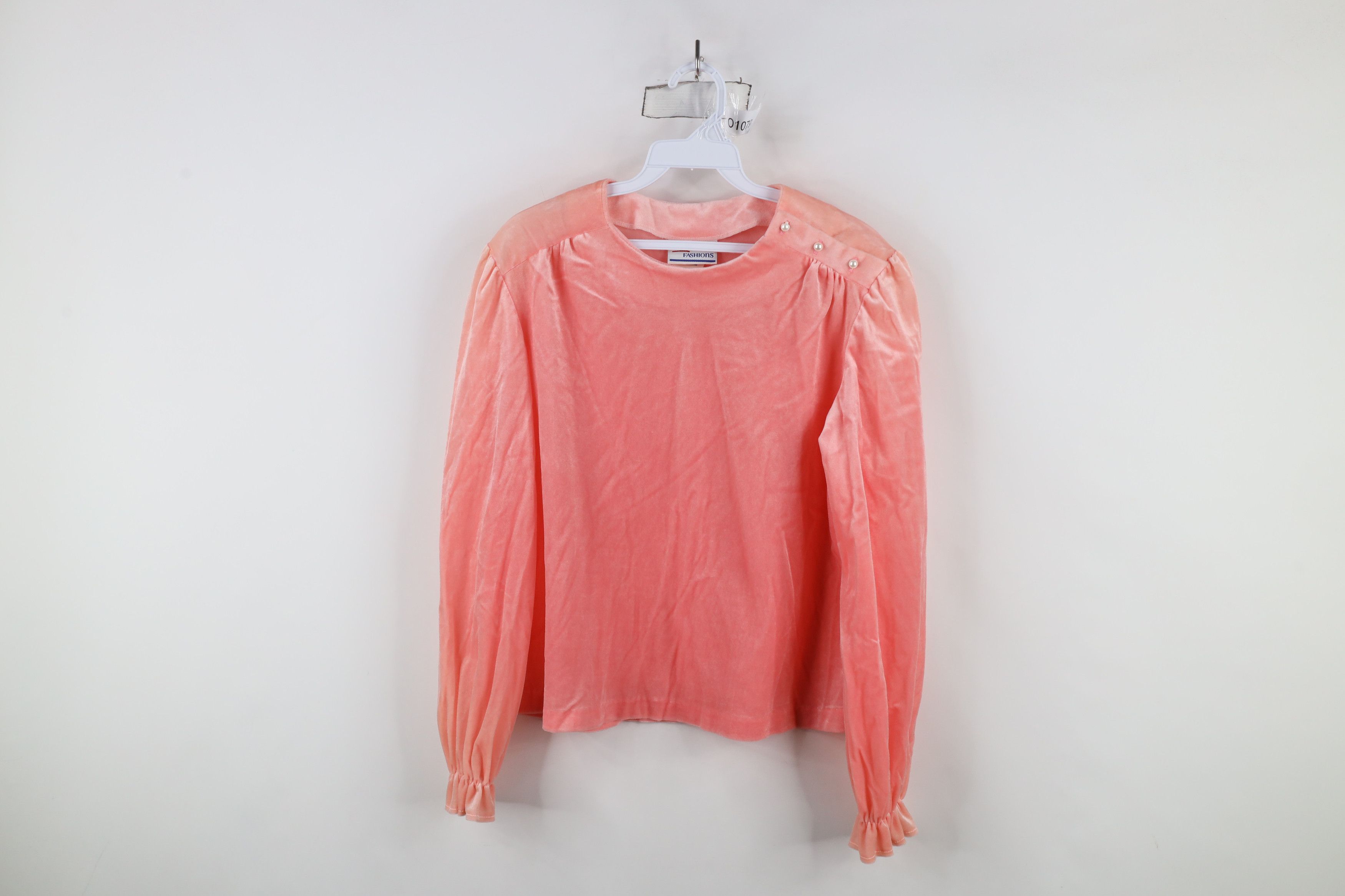Vintage Vintage 70s Streetwear Cuff Velvet Velour Sweater Pink USA Size M / US 6-8 / IT 42-44 - 1 Thumbnail