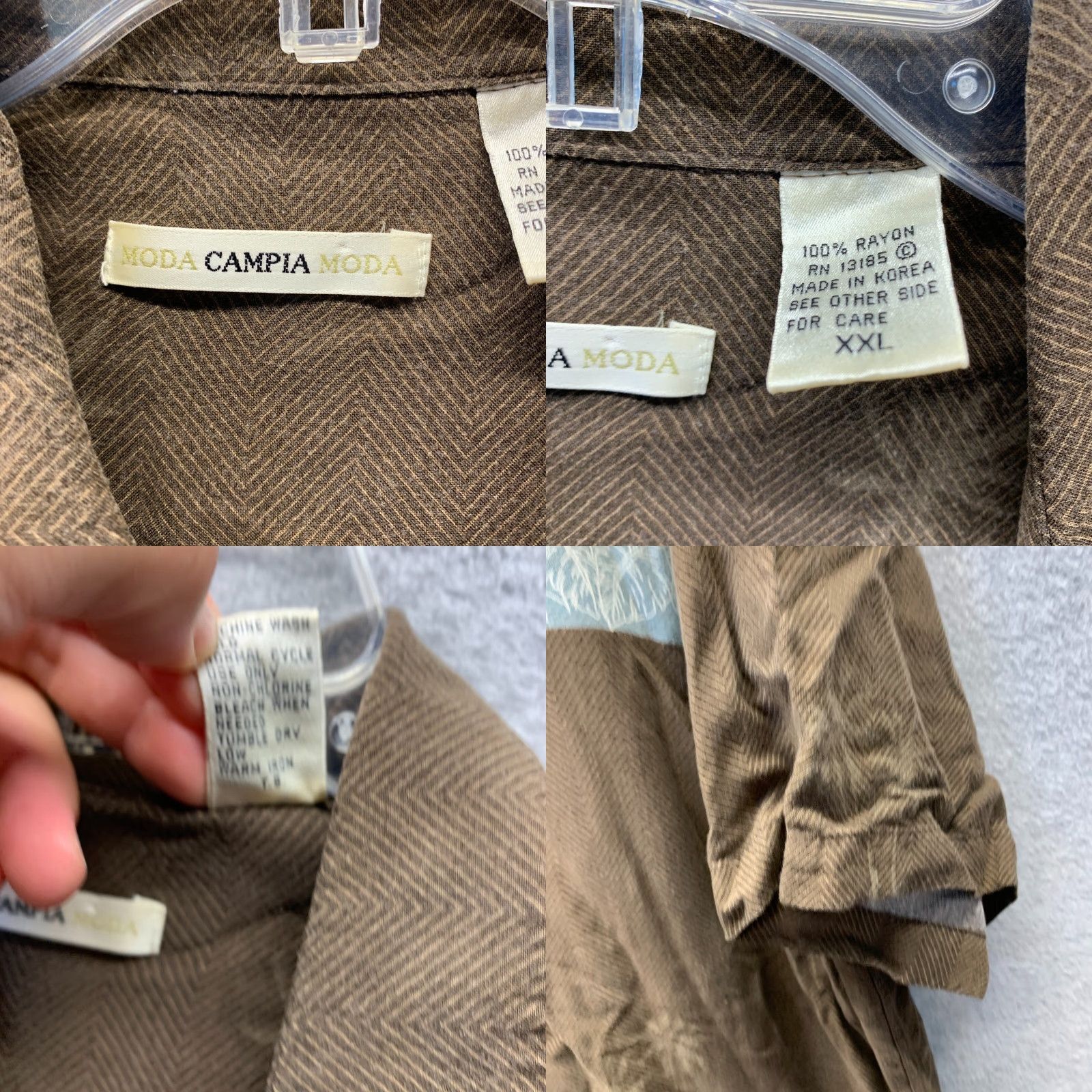 Vintage VINTAGE Campia Moda Shirt Adult 2XL Brown Floral Rayon Viscose Casual Men Size US XXL / EU 58 / 5 - 8 Thumbnail