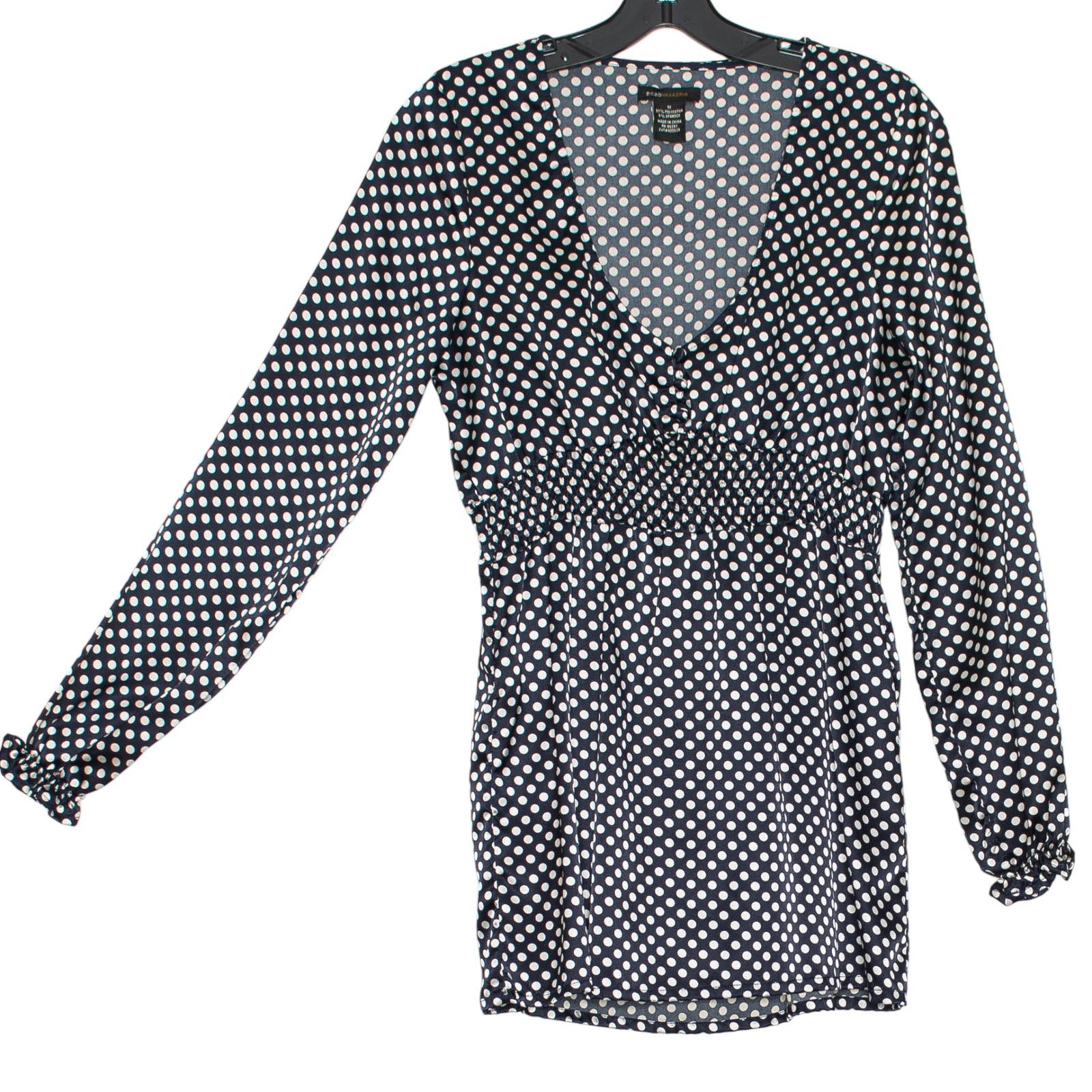 Bcbgmaxazria BCBGMaxazria Top Polka Dot Black White Boho Y2K Babydoll M Size M / US 6-8 / IT 42-44 - 2 Thumbnail