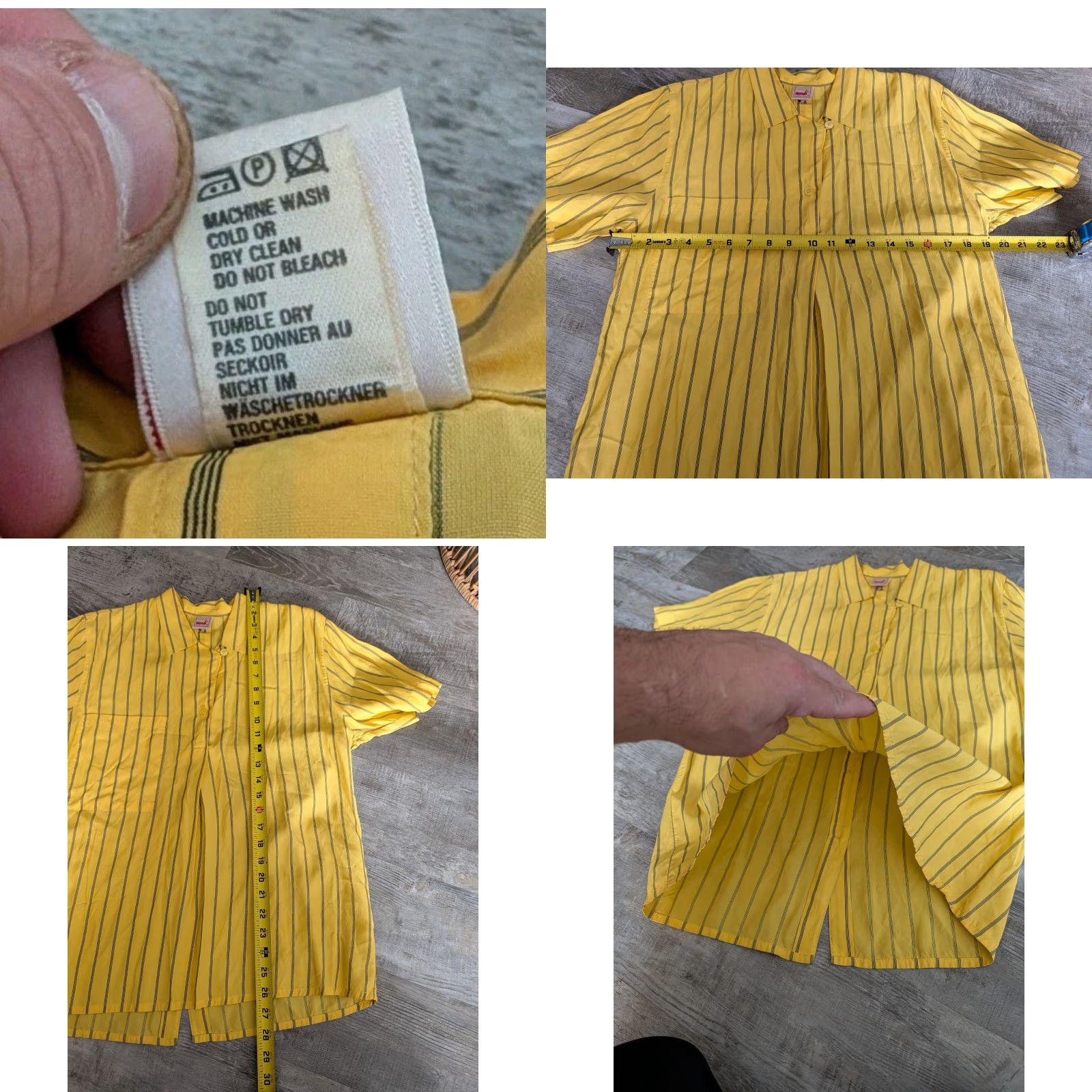 Vintage VINTAGE Mondi Shirt Women's Size 36 Yellow Striped Pullover Loop Collar Button Back 1990s Cocktail Size XS / US 0-2 / IT 36-38 - 8 Thumbnail