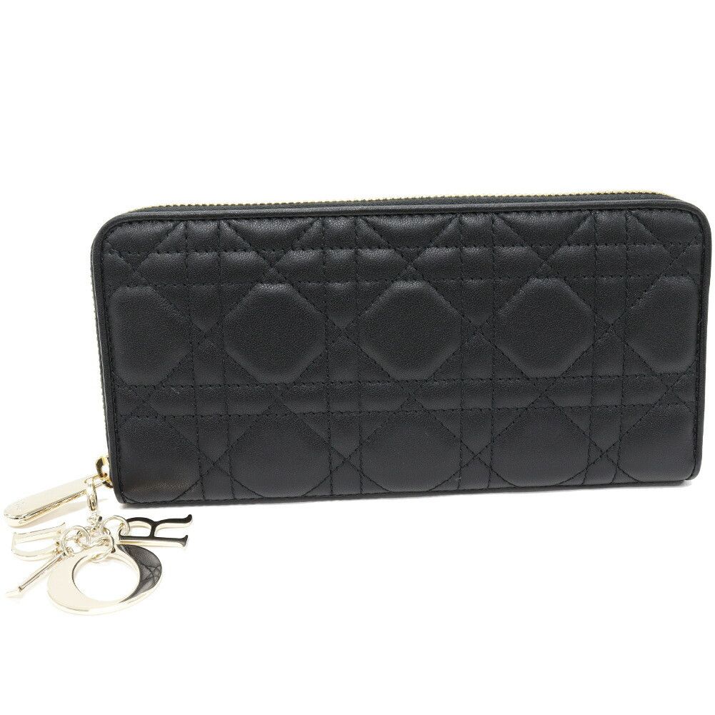 Dior Dior Lady Dior Voyageur Lambskin Long Wallet Leather Long Wallet S0007ONMJ_M900 DUTY FREE for USA