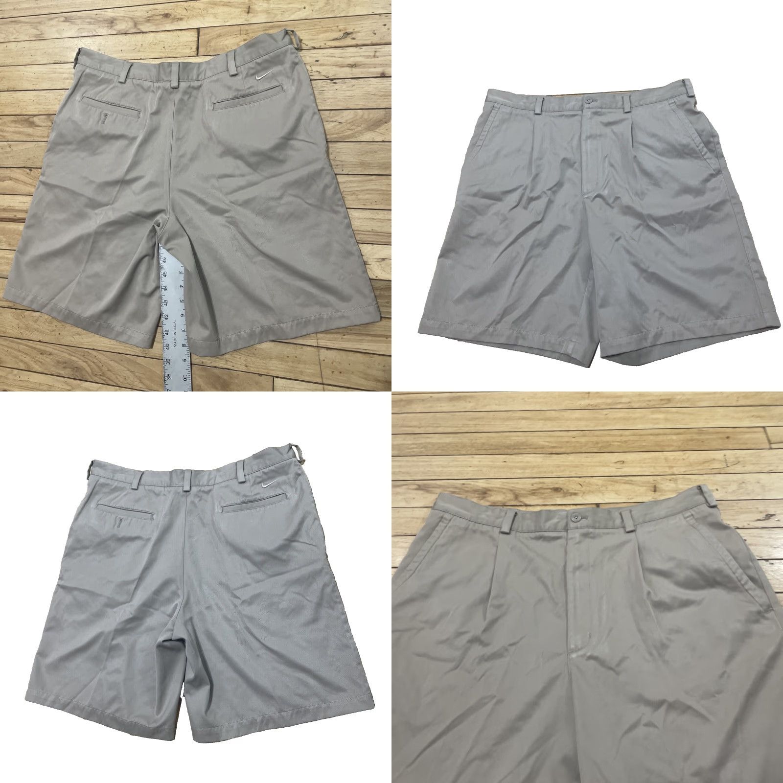 Nike VINTAGE Nike GOLF Pleated Shorts Men 36 Beige 90s Chino FitDry Active Moisture Wicking Casual Short Nike logo 36x9 Mens Size US 36 / EU 52 - 8 Thumbnail