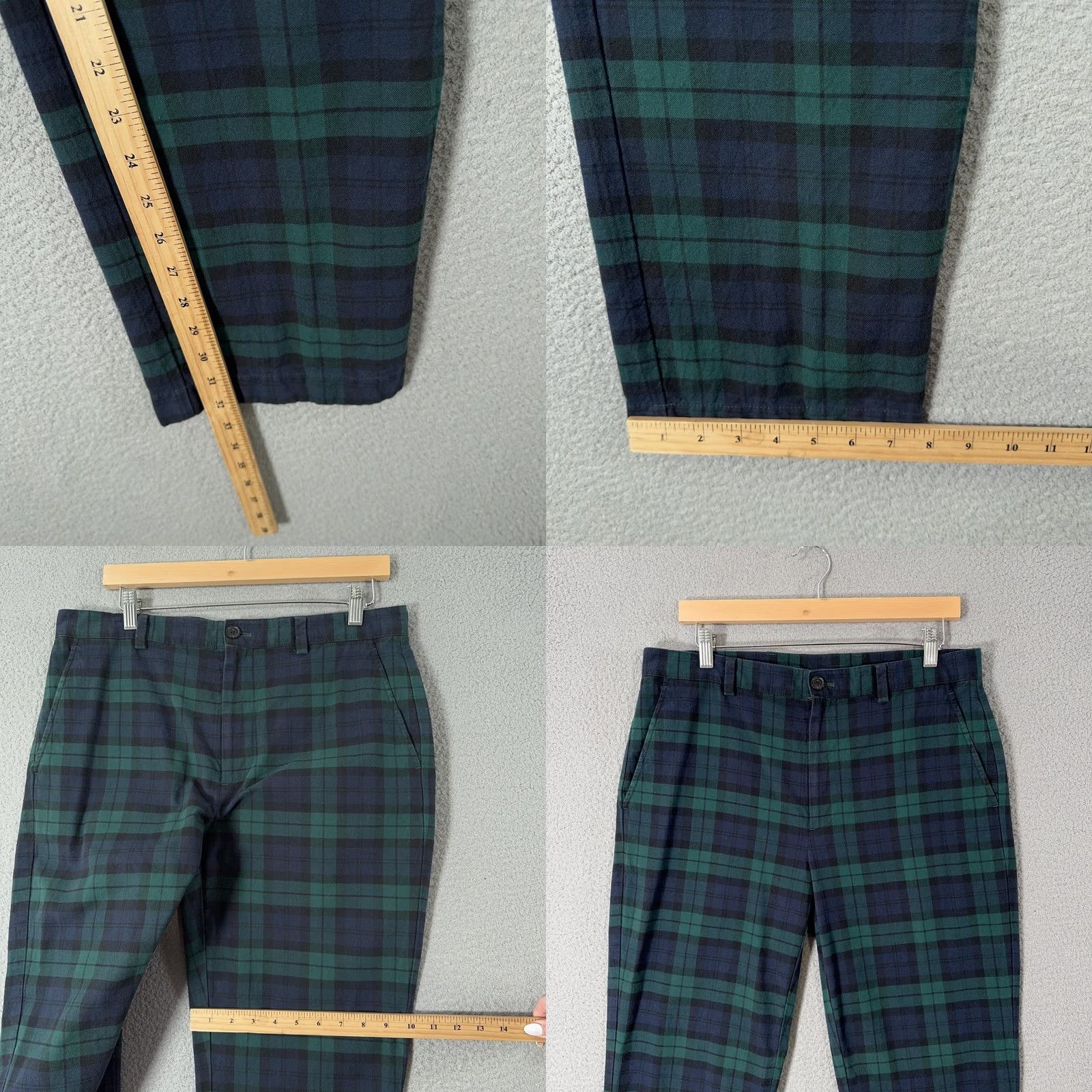 Brooks Brothers Brooks Brothers Clark Black Watch Plaid Pants Mens 33x32 Green Chino Flannel Size US 33 - 8 Thumbnail