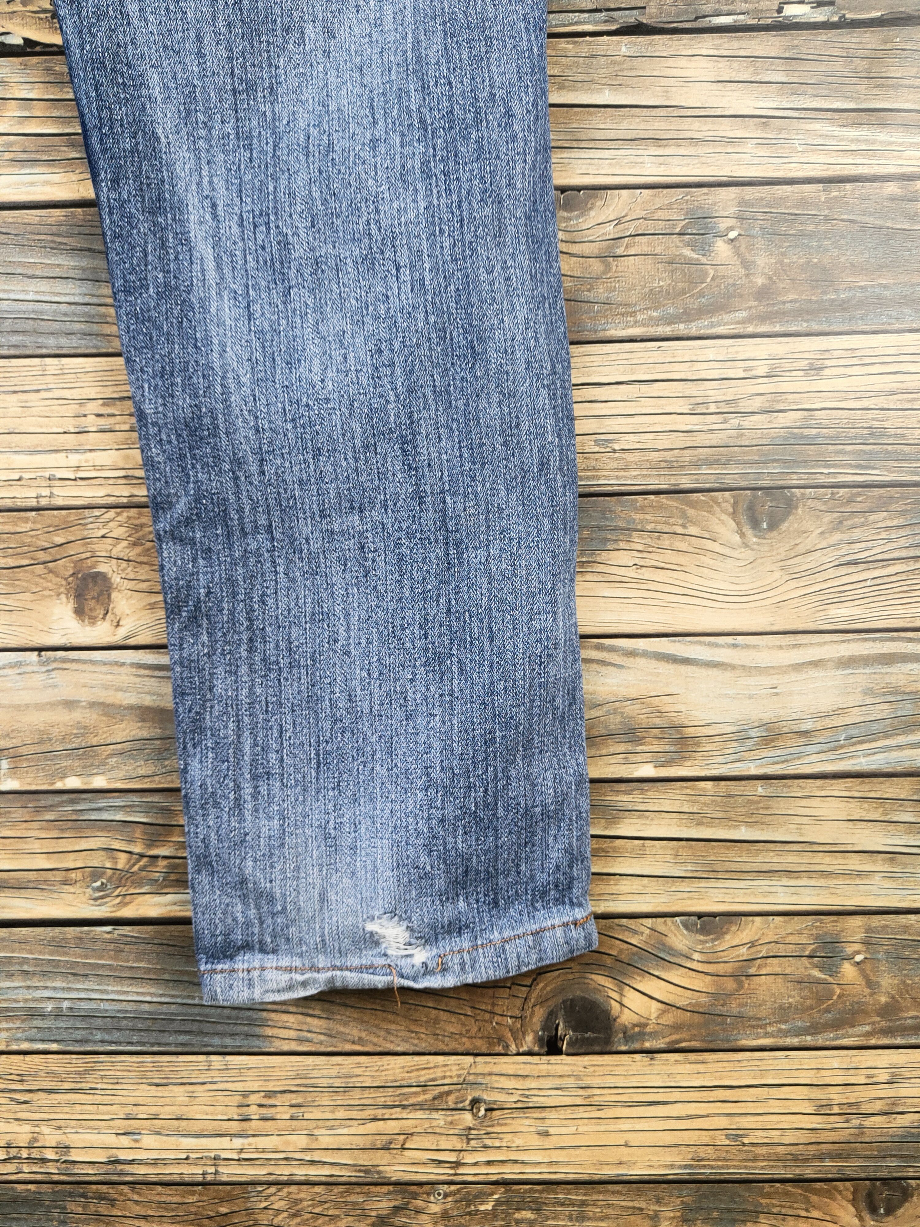 Japanese Brand DL Nylaus Blue Distressed Ripped Jeans #46-104 Size US 32 / EU 48 - 12 Thumbnail