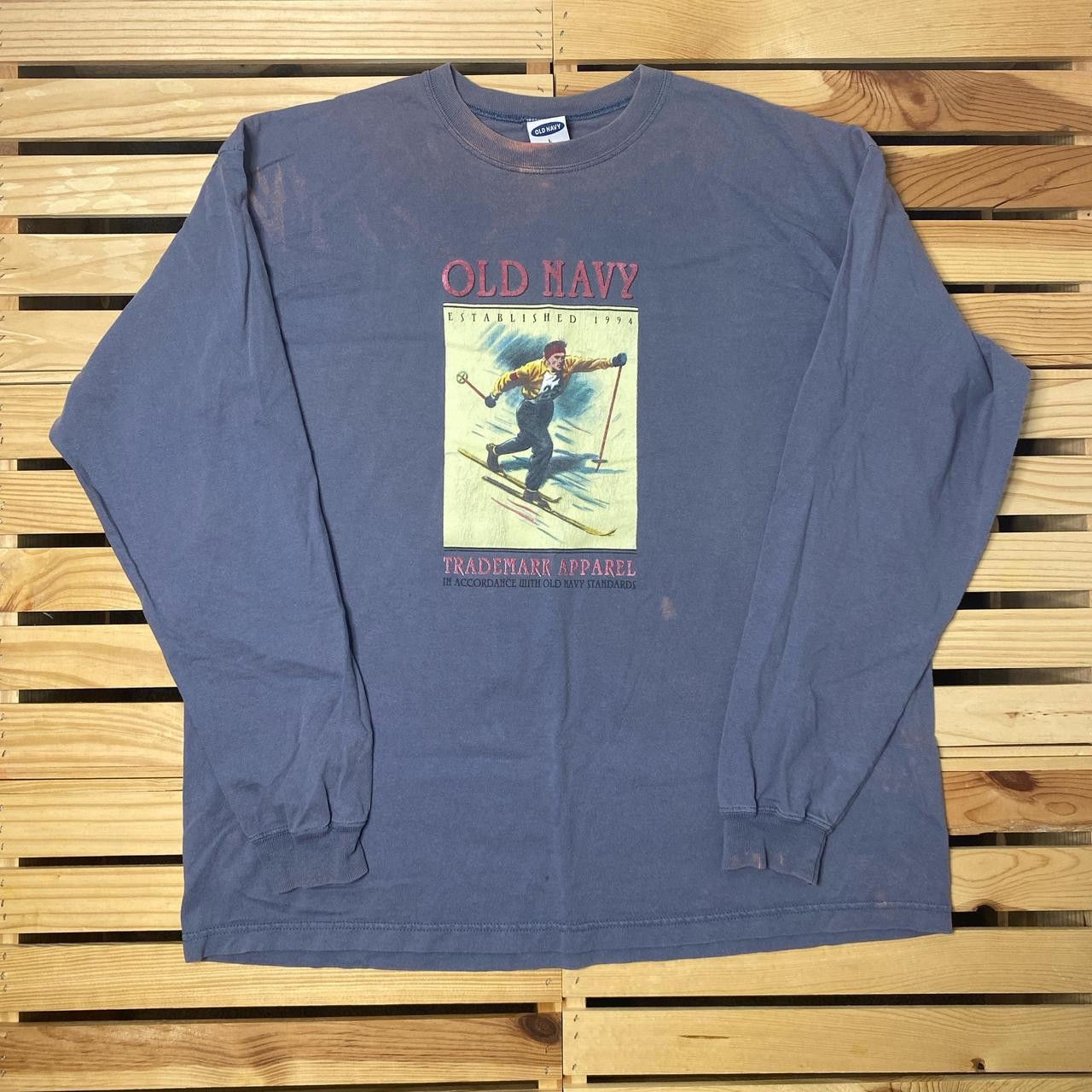 Old Navy Vintage Old Navy Blue Ski Tee Size Large Size US L / EU 52-54 / 3 - 1 Thumbnail