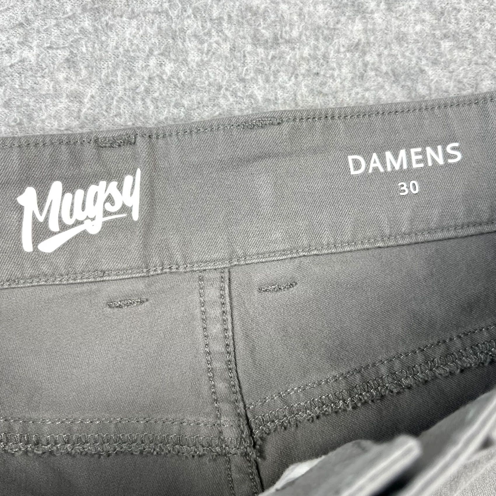 Vintage Mugsy Damens Chino Shorts Mens 30x7 Grey Cotton Stretch Flat Front Size US 30 / EU 46 - 3 Thumbnail