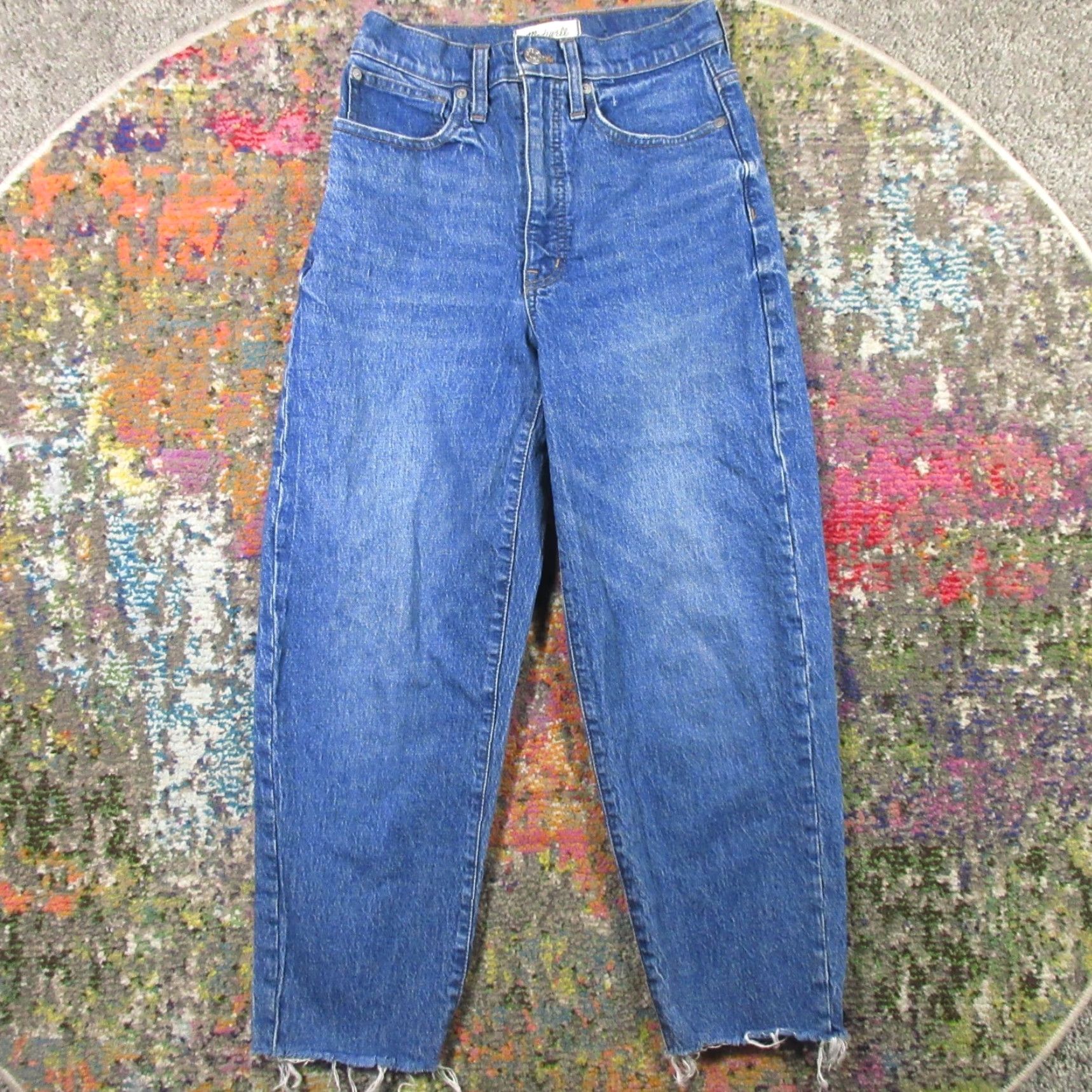 Madewell Madewell Jeans Womens 24 Balloon High Rise Paperbag 26 Inseam Denim Blue 90s Solid Medium Wash Jeans Womens Size 42" / US 20 - 2 Thumbnail