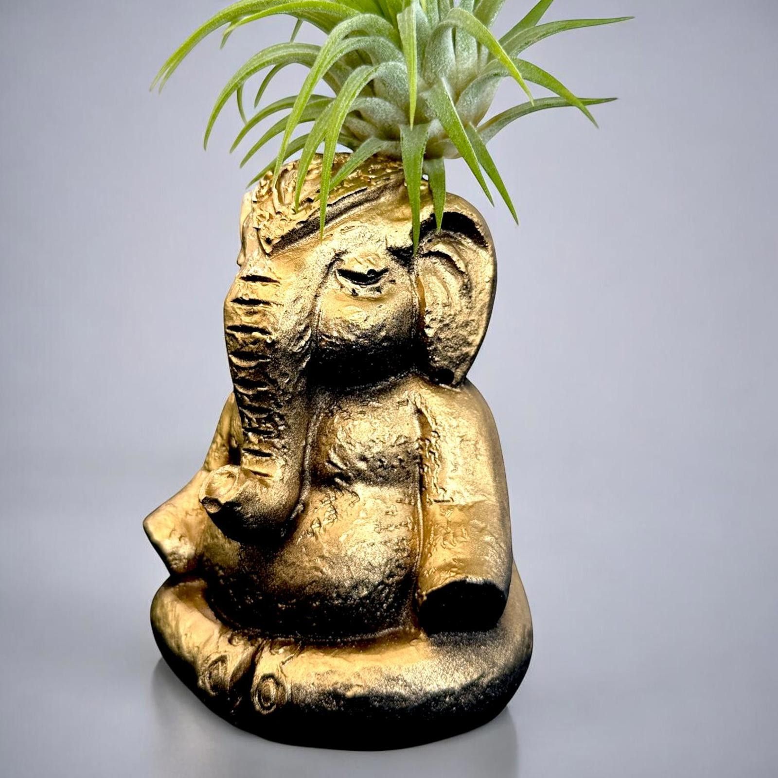 Other Meditating Elephant Planter, Yoga Gift, Zen Air Plant Holder Size ONE SIZE - 3 Thumbnail