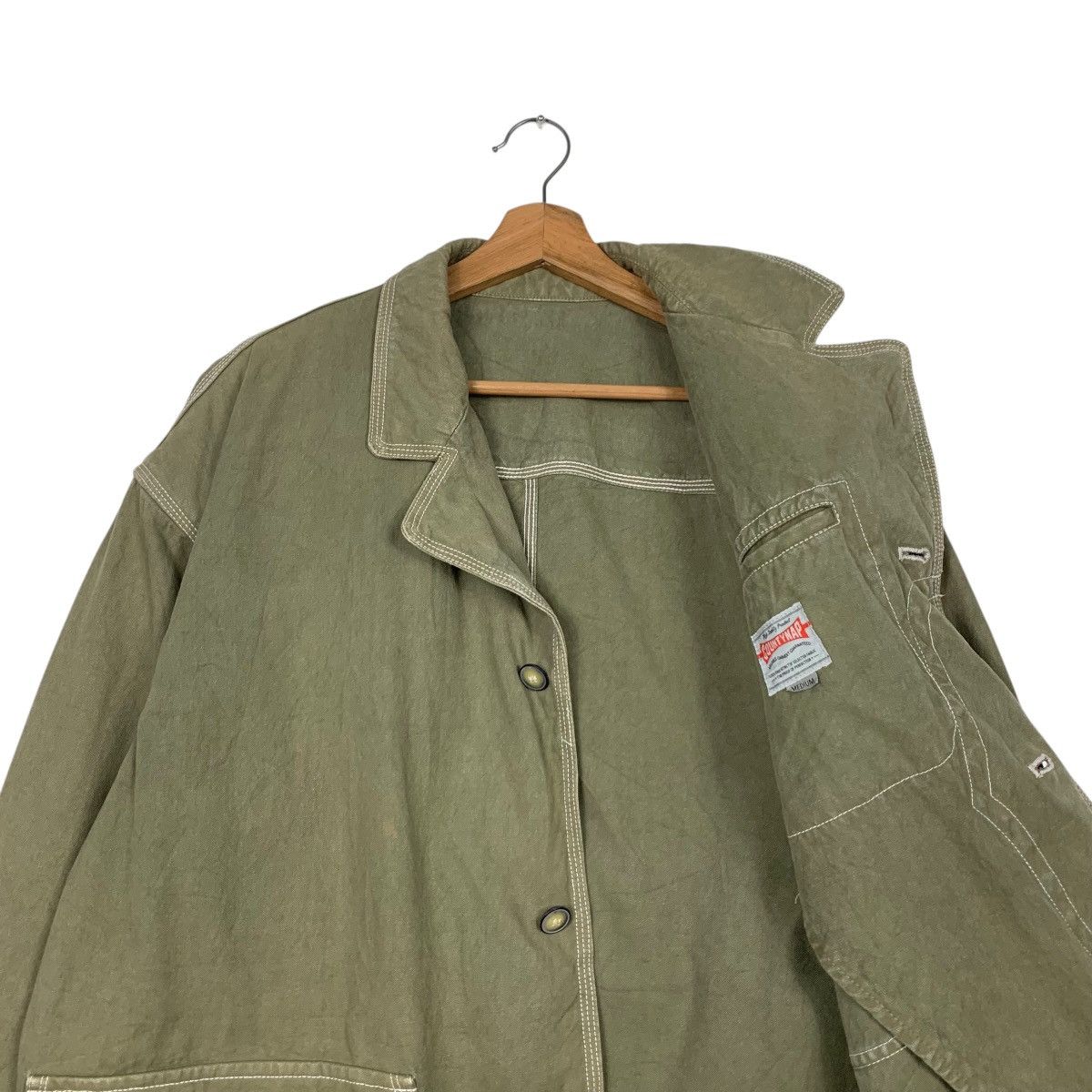 Japanese Brand COUNTYNAP Three Pocket Worker Green Chore Jacket #2372-C106 Size US M / EU 48-50 / 2 - 8 Thumbnail