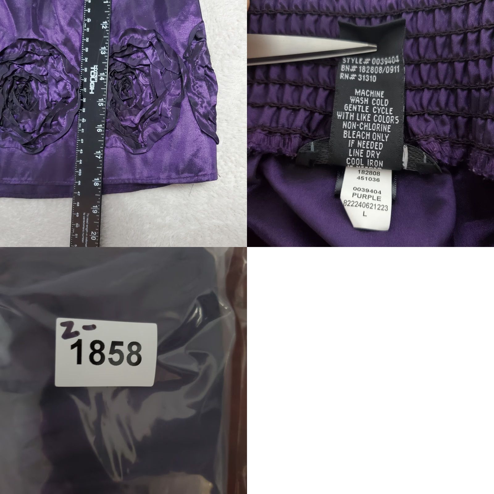 Vintage VINTAGE Iz Byer Whimsigoth Fairy Mini Skirt Women L Purple Iridescent Rosettes Pull On Witchy Skirt Size 36" / US 14 / IT 50 - 8 Thumbnail