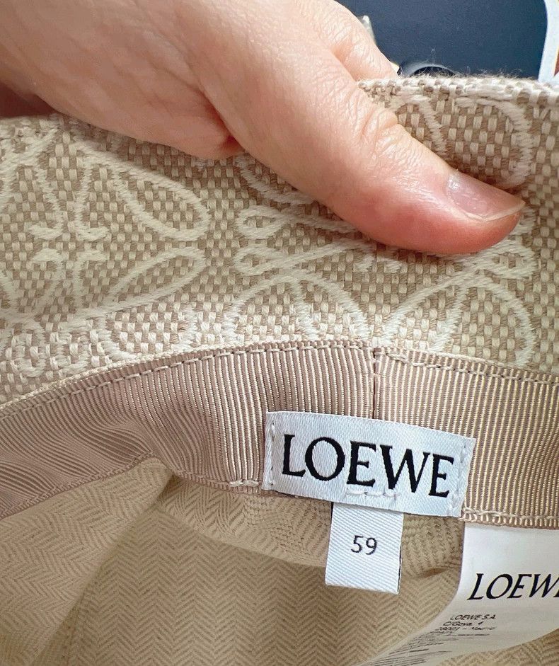 Loewe LOEWE size 59 Embossed Leather Trim Cotton Fisherman Hat Size ONE SIZE - 5 Thumbnail