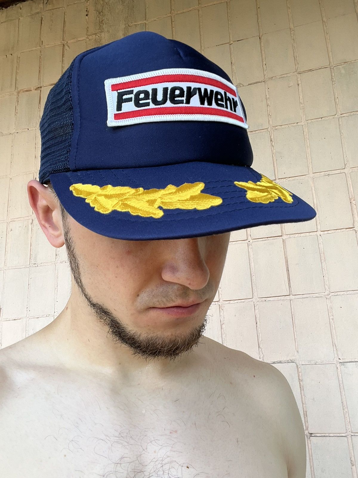 Vintage Vintage 90s German Feuerwehr Hat Cap Size ONE SIZE - 22 Thumbnail
