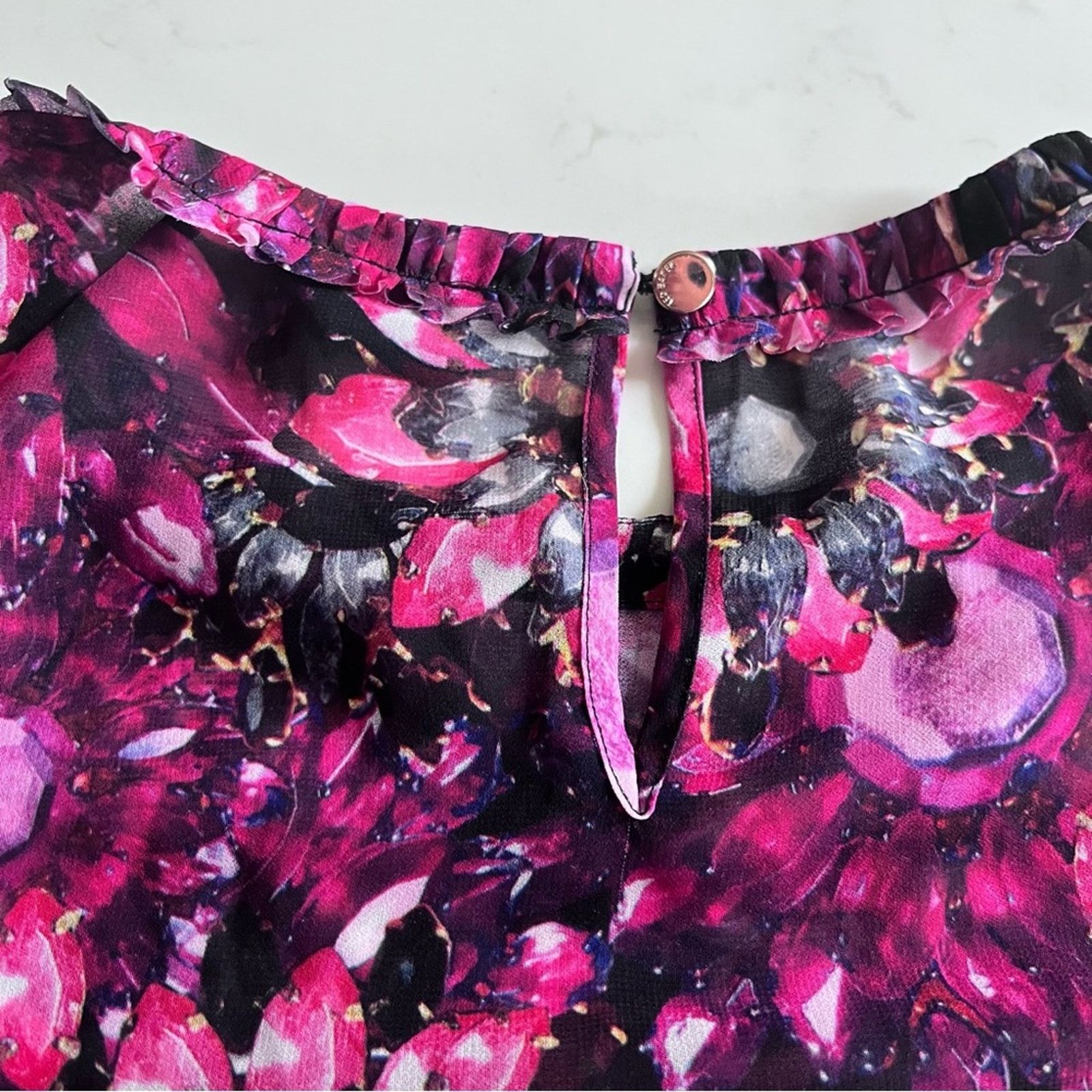 Ted Baker Ted Baker London Zenze Gem Sheer Floral Print Blouse Size S / US 4 / IT 40 - 8 Thumbnail