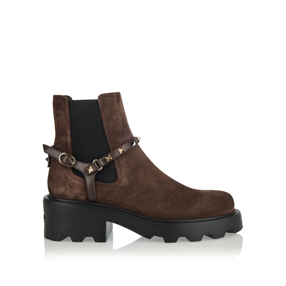 Valentino os11x0126 Beatle Rockstud Suede Chelsea Boots in Brown Size US 11 / IT 41 - 1 Thumbnail